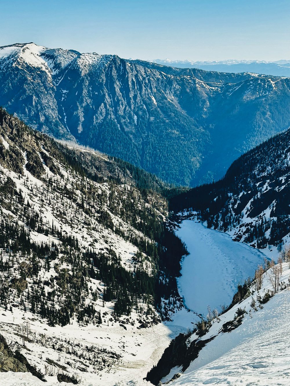 Looking down on the lake from 7030'