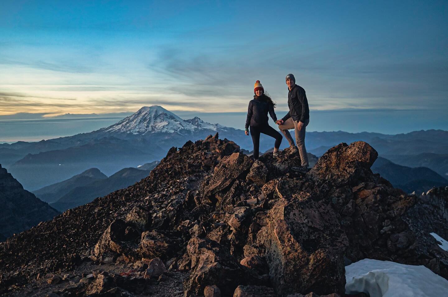 Embracing the beauty of the night after conquering the mountain with Claire and Ryan. The starry sky was our guide as we transitioned from the rocky summit to the trail below. Memories we made will forever be etched in our hearts, as bright as the st