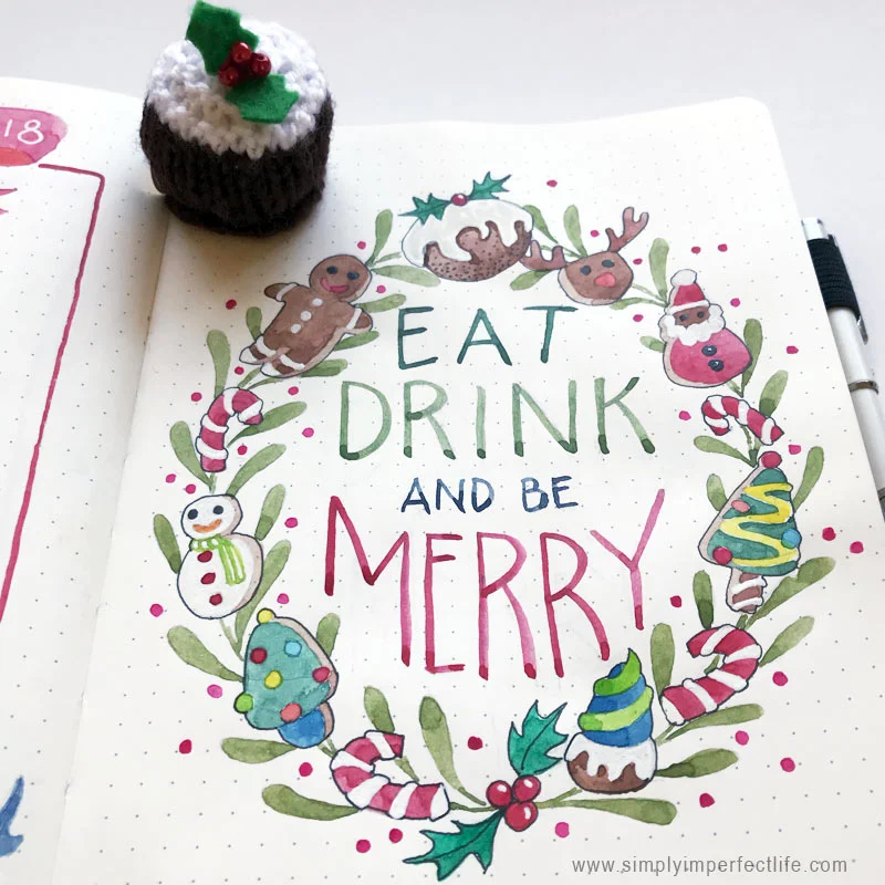 Bullet Journal: December 2018 Christmas sweets spread by Mariana : www.simplyimperfectlife.com