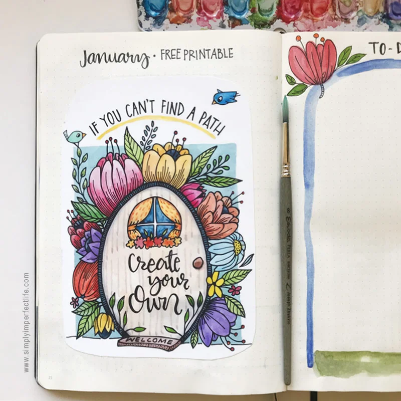 Bullet Journal: February 2019 TO-DO and free printable for newsletter subscribers, by Mariana : www.simplyimperfectlife.com