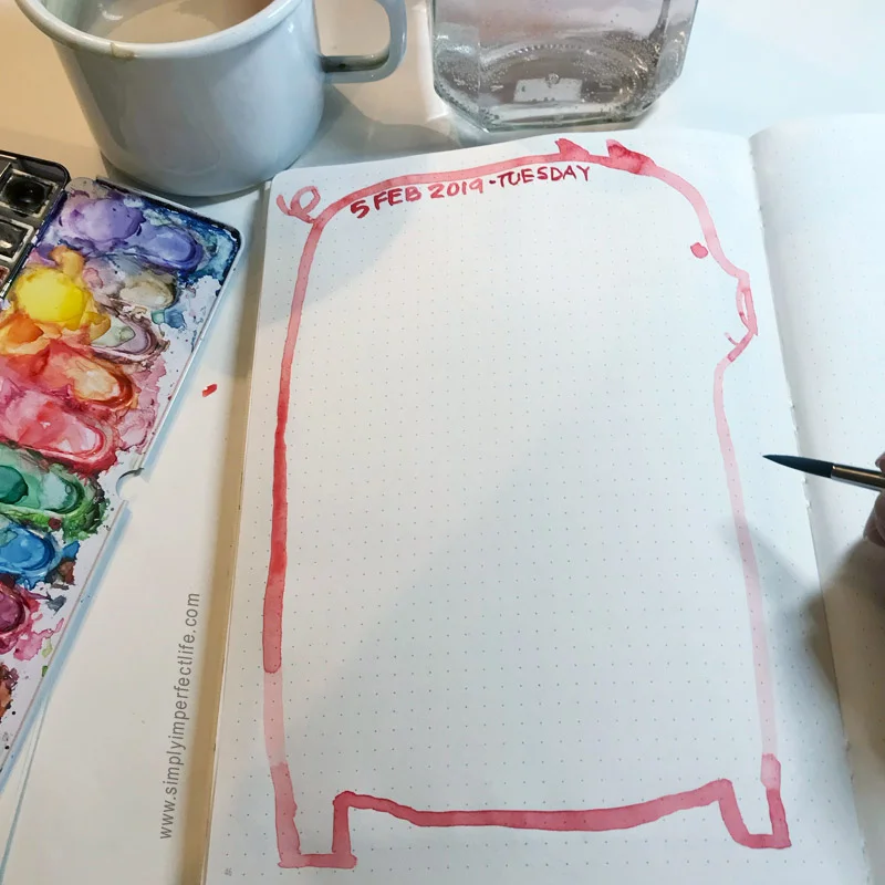 Bullet Journal: February 2019 daily spread by Mariana : www.simplyimperfectlife.com