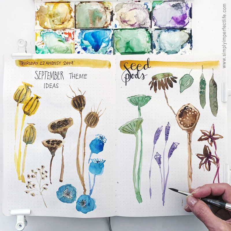 September 2019 bullet journal cover spread by Mariana at www.simplyimperfectlife.com