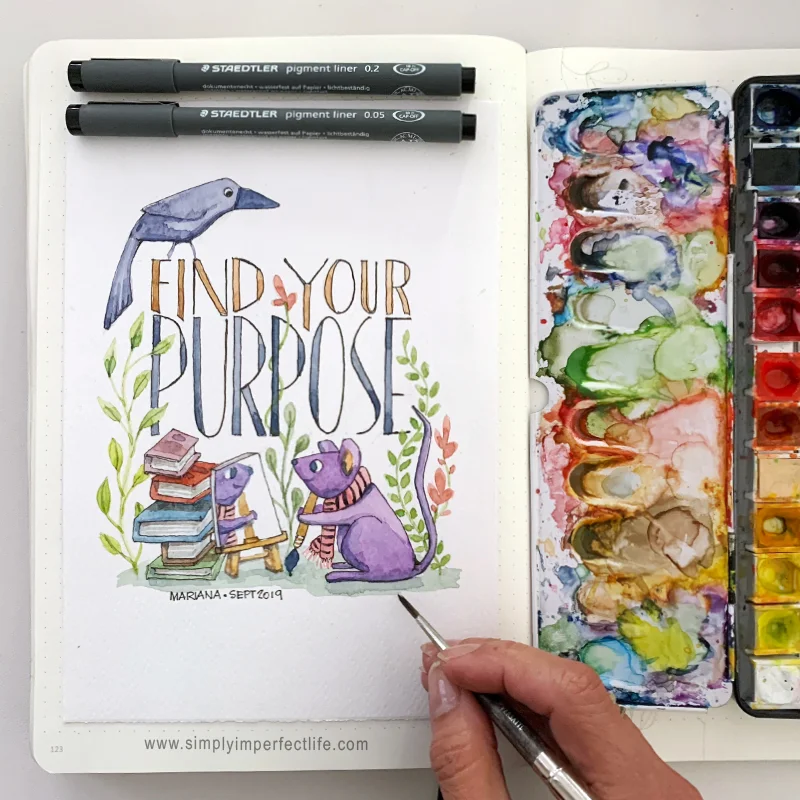 October 2019 bullet journal monthly quote by Mariana at www.simplyimperfectlife.com