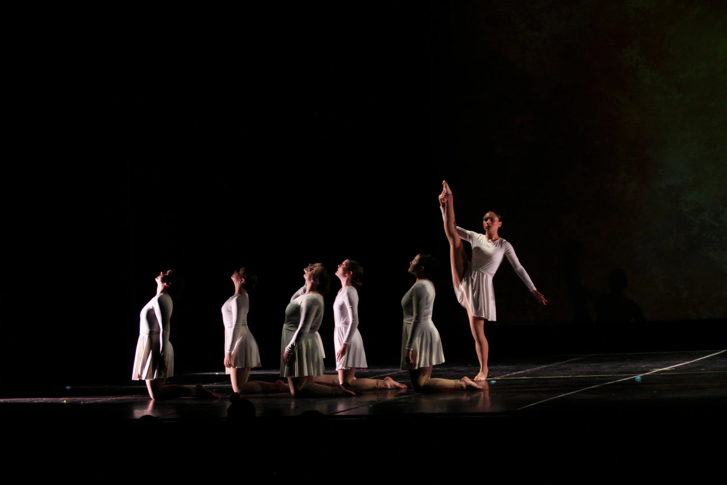 Live stage performance of contemporary ballet dance