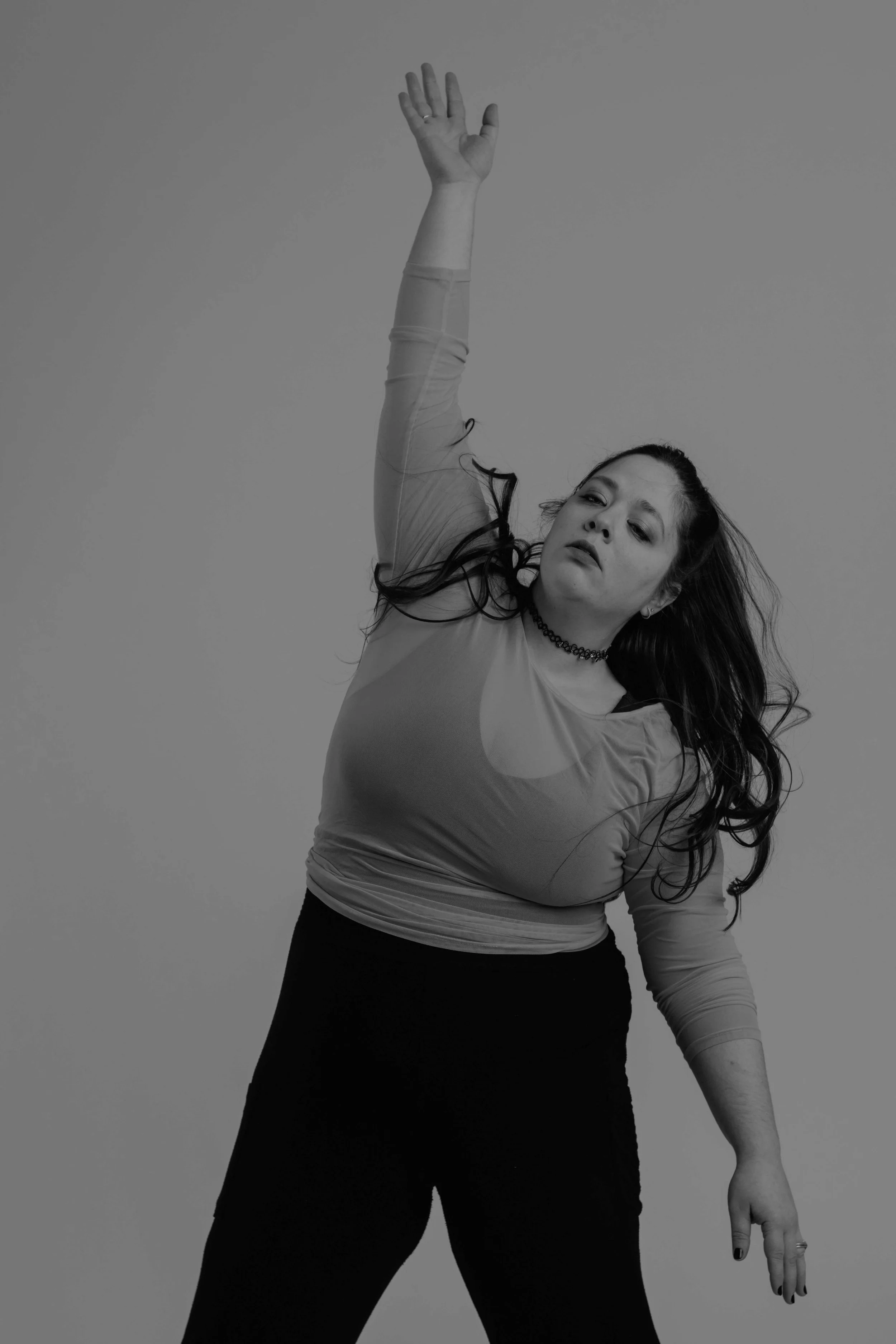 Dancer captured in an improvised contemporary movement