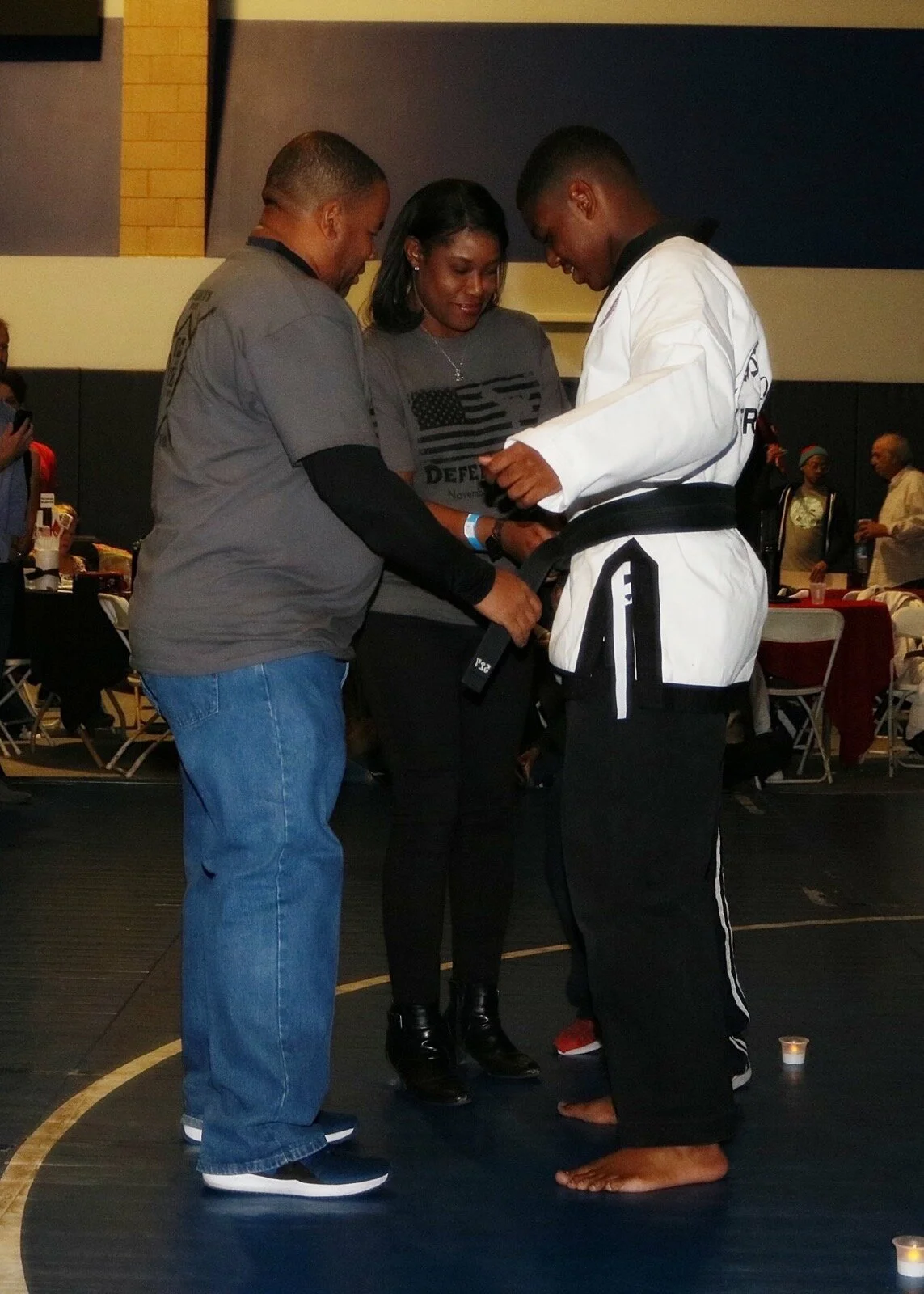  Black Belt Ceremony: Lazelle Free, Jr, Danika Free, Lazelle Free, III (Trey) 