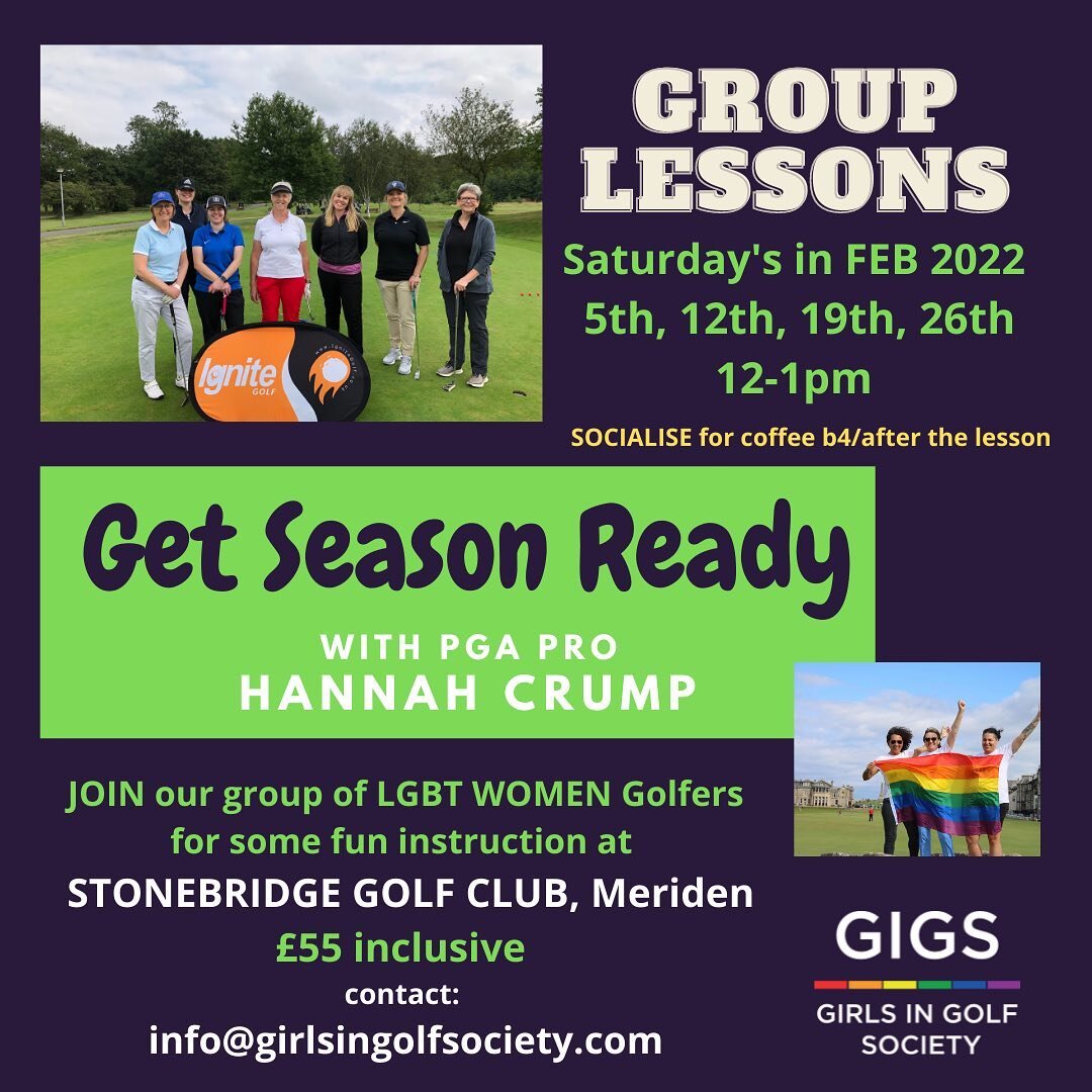 GET SEASON READY ⛳️ with PGA PRO HANNAH CRUMP at Stonebridge Golf Club, Meriden (nr Birmingham/Coventry)

We&rsquo;re delighted to offer 4 x 1hr Group Lessons with Hannah Crump - commencing Sat 5th FEB 12-1pm

GET SEASON READY whilst meeting like-min