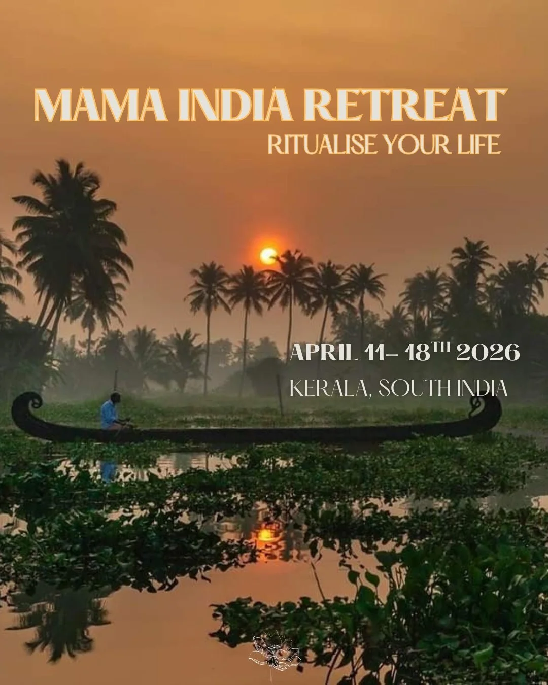 MAMA INDIA - RITUALISE YOUR LIFE
 Kerala, India | April 11&ndash;18
What if life were meant to be lived as a ritual, not a routine?

Mama India is a 7-day immersive retreat rooted in joy, devotion, culture, and love, hosted on ancestral land in Keral