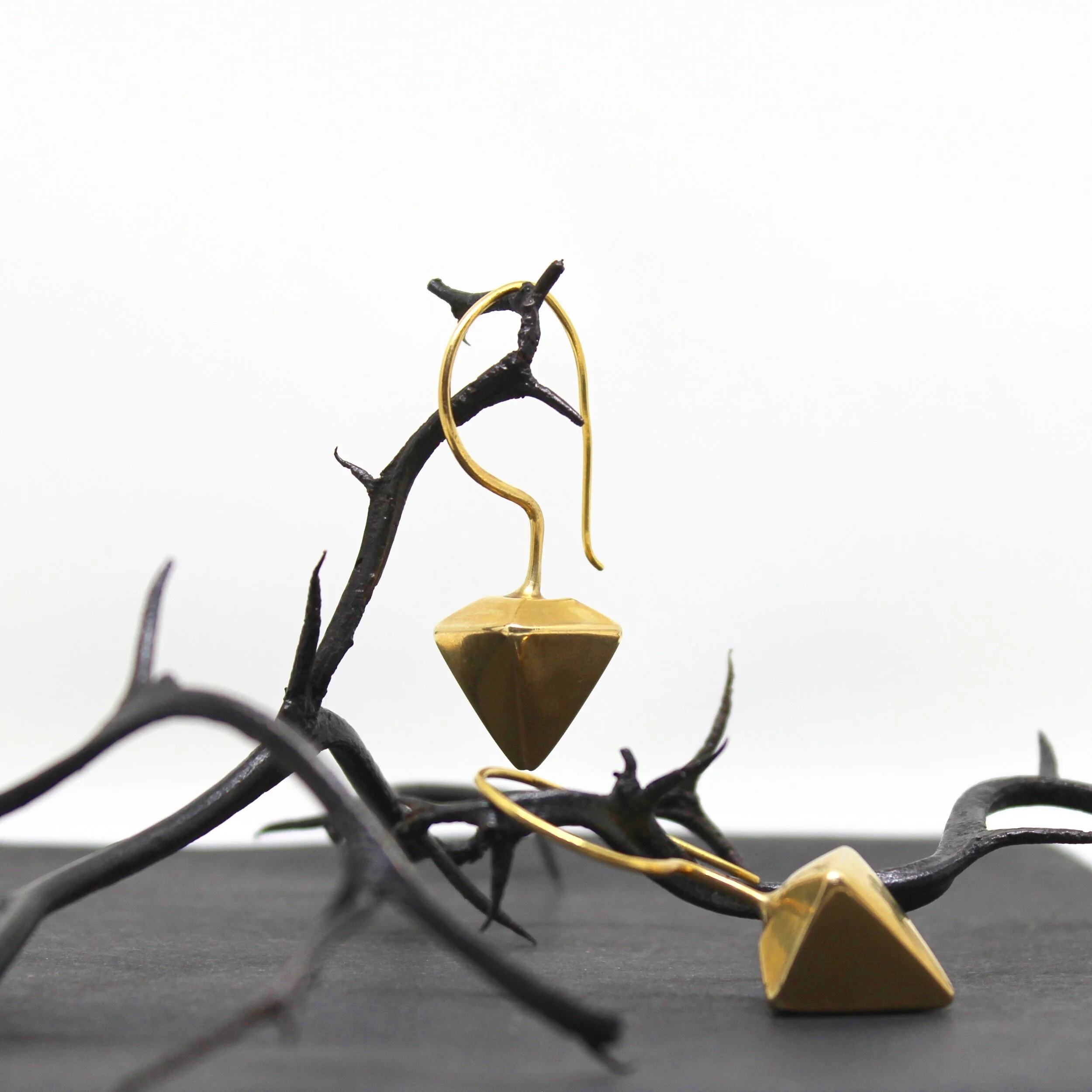 Large Pyramid drop hook Earrings
