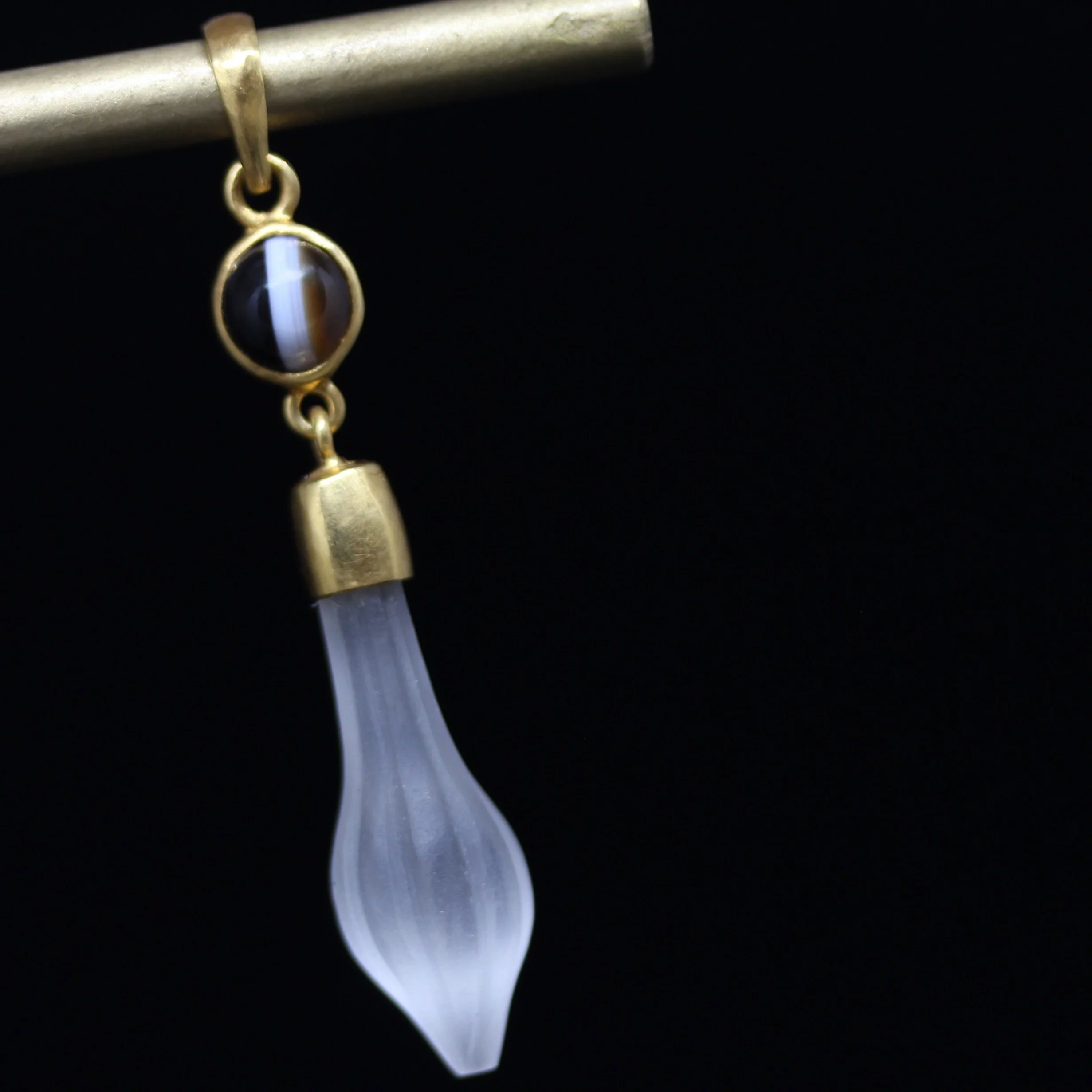 old carved crystal & banded agate pendalt (6).jpeg