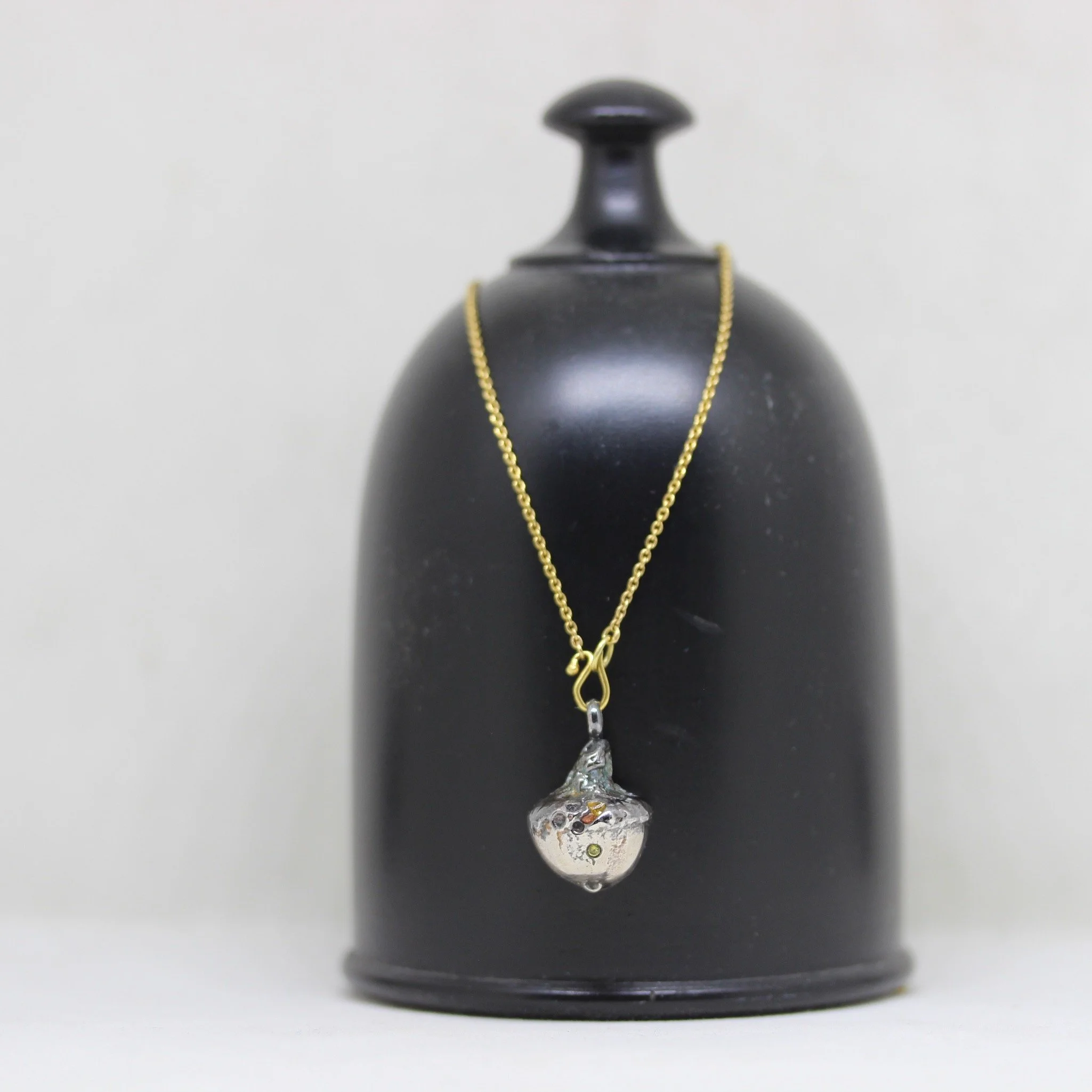 Acorn Pendant with Diamond & Colored Sapphires