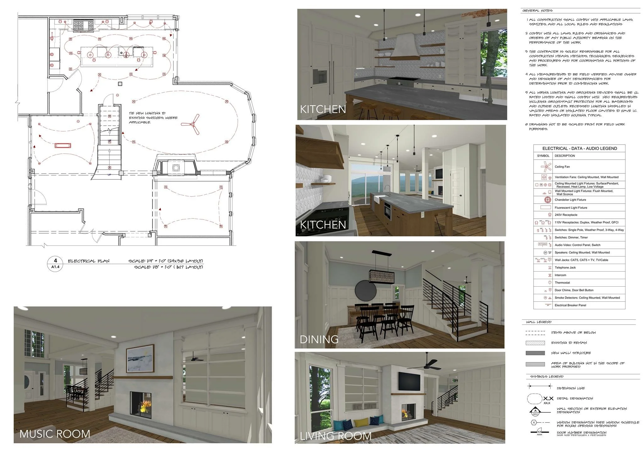 Kitchen Permit Drawings & Perspectives using 'PBR' Rendering Option | Designed by Kelly Fridline Design| Rendered & Drafted by Kelly Fridline Design using Chief Architect X10