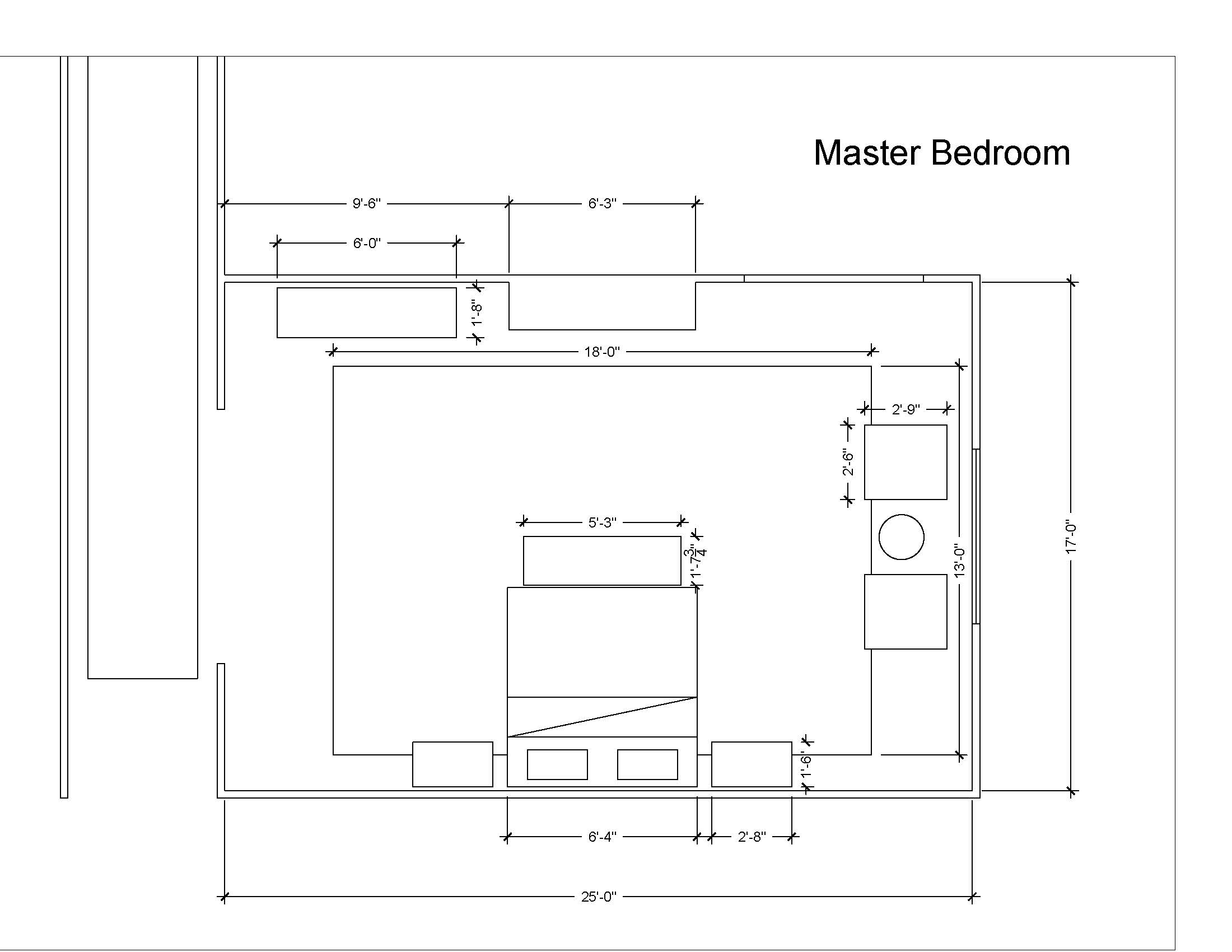 Master Bedroom Dimesions | Designed and Provided by: Anne Carr Designs