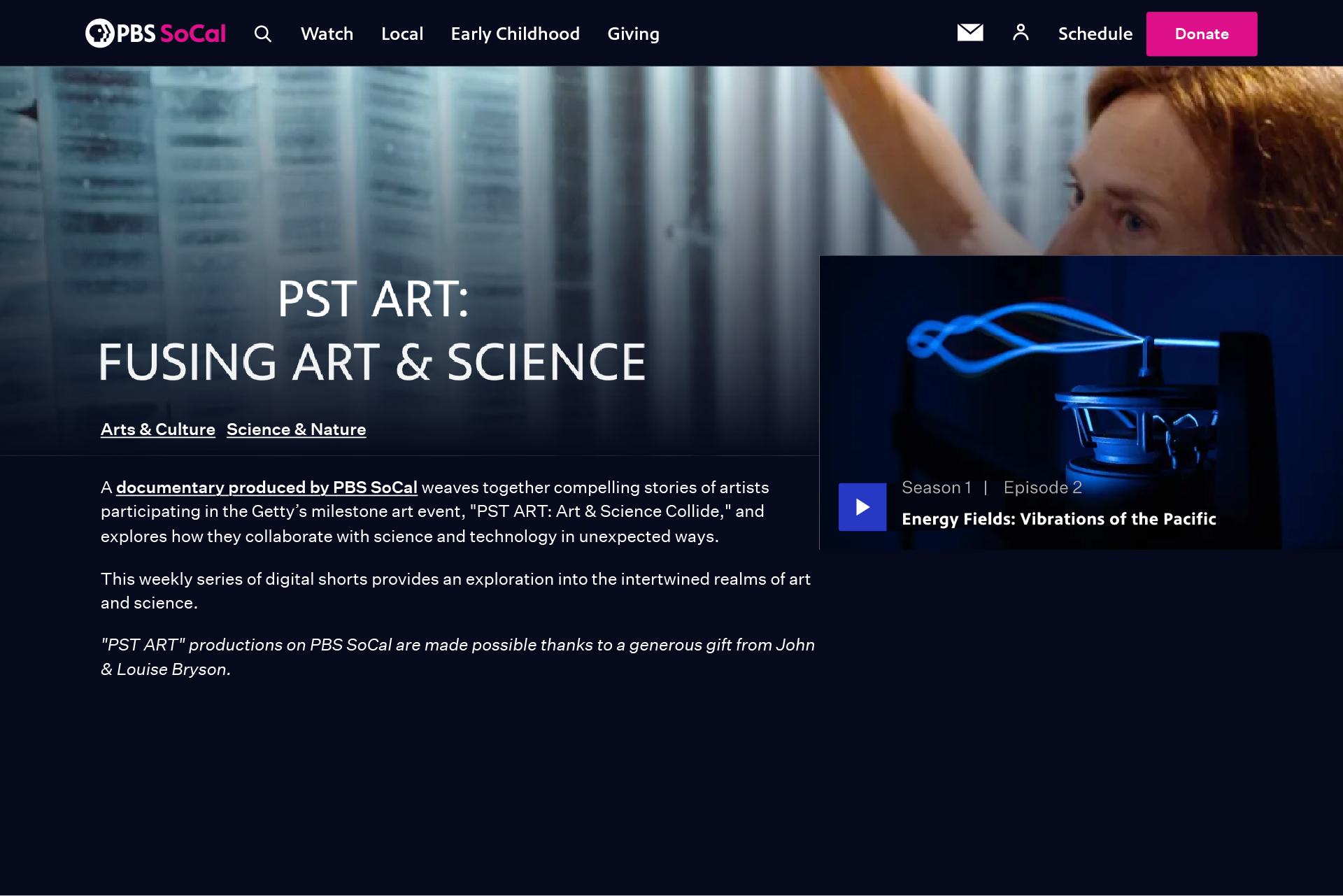 "PST ART: Fusing Art &amp; ScienceEnergy Fields: Vibrations of the Pacific”