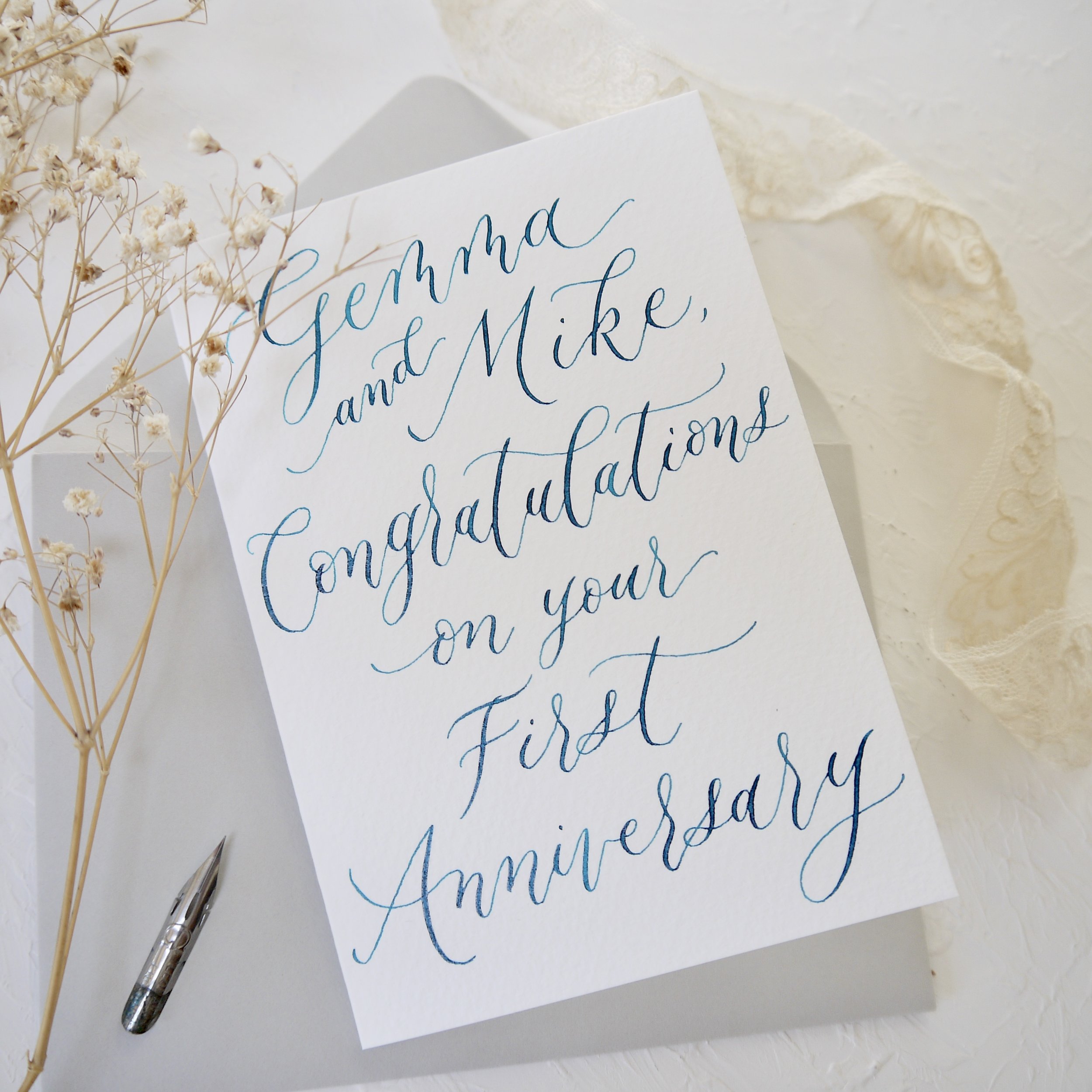 First wedding anniversary card