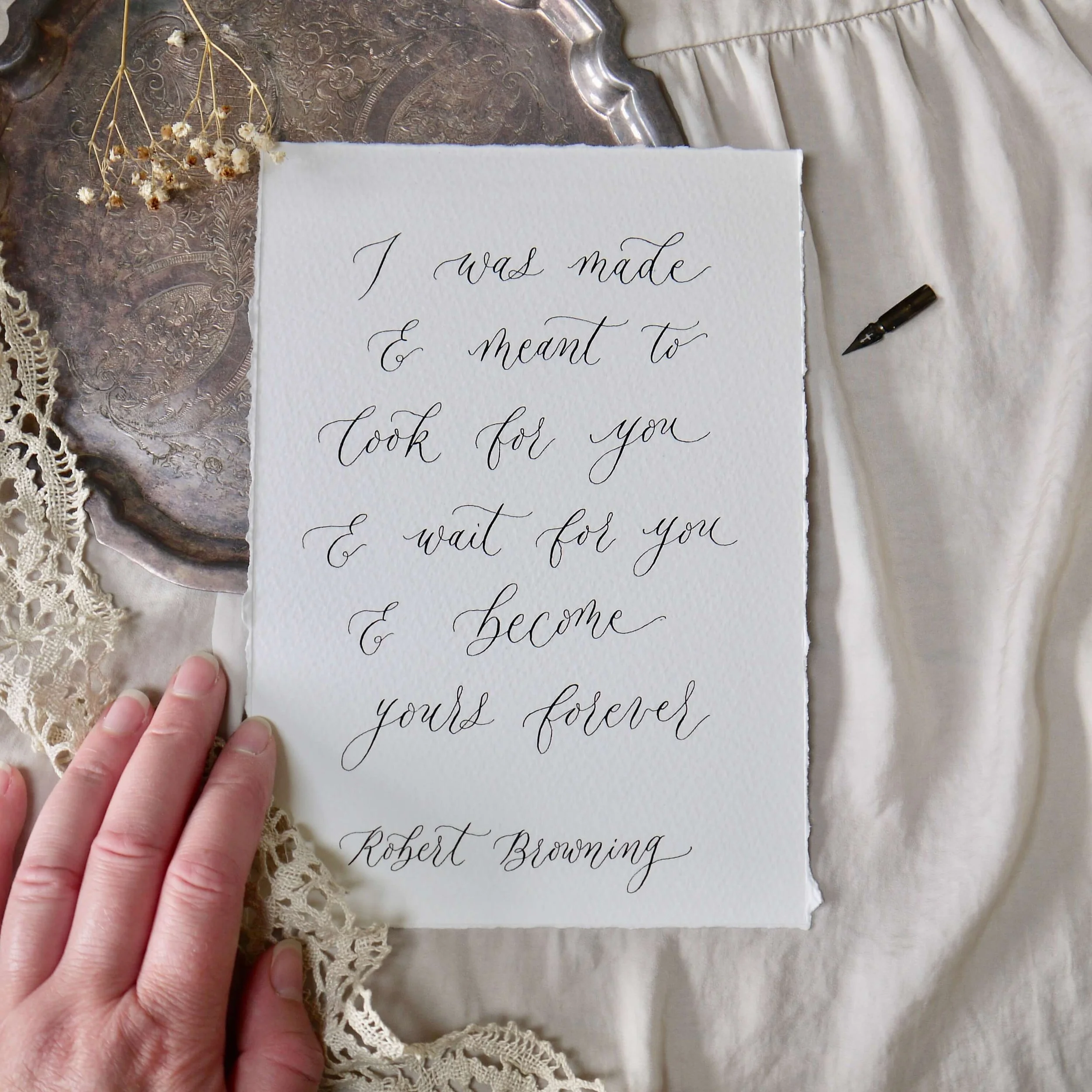 Custom Calligraphy Poem Art A5 – Personalised Handwritten Quote
