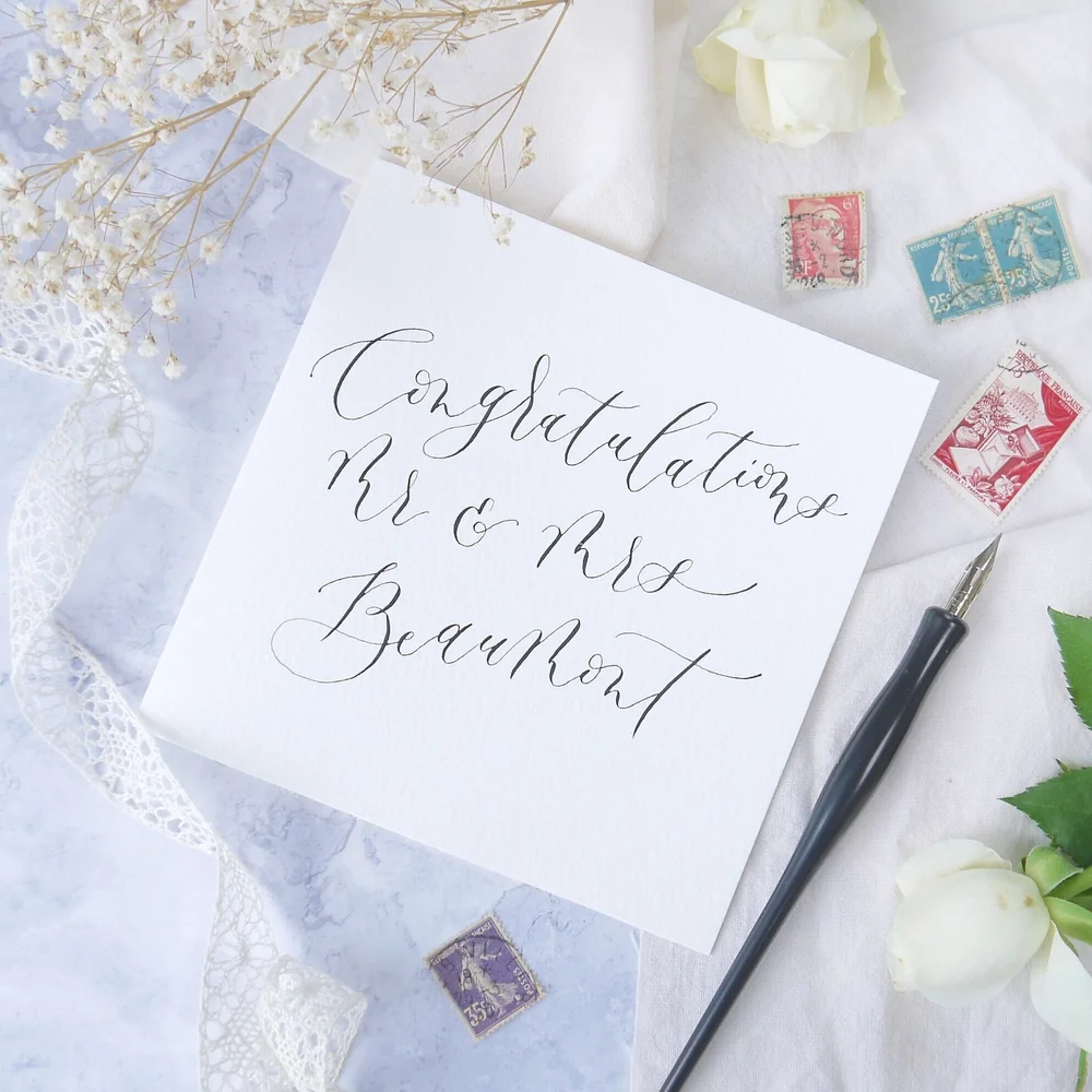 Luxury Wedding Card with Calligraphy — Mirabelle Makery
