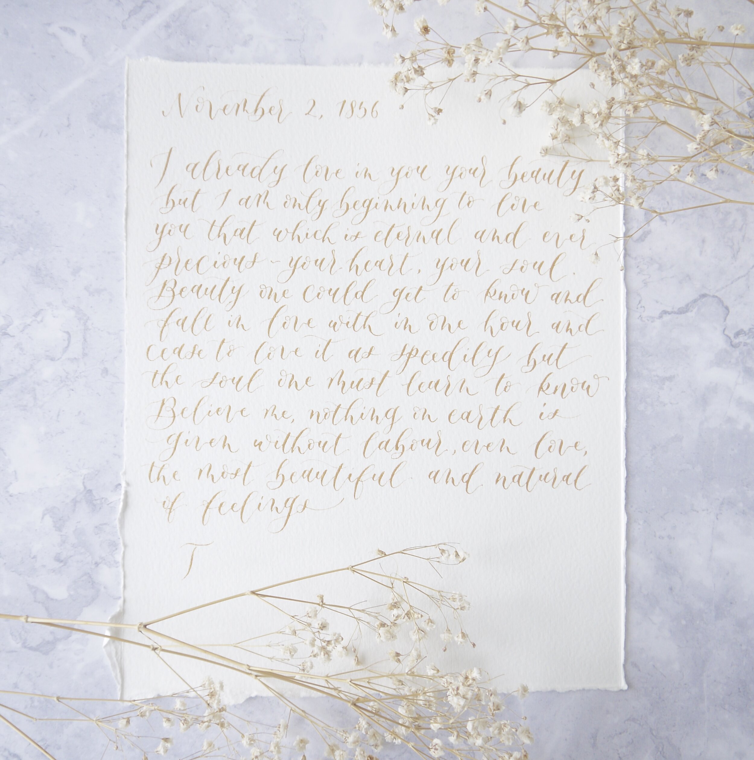 Wedding Vows Vintage Letter Writing Style Handwritten Classic Calligraphy Custom Art