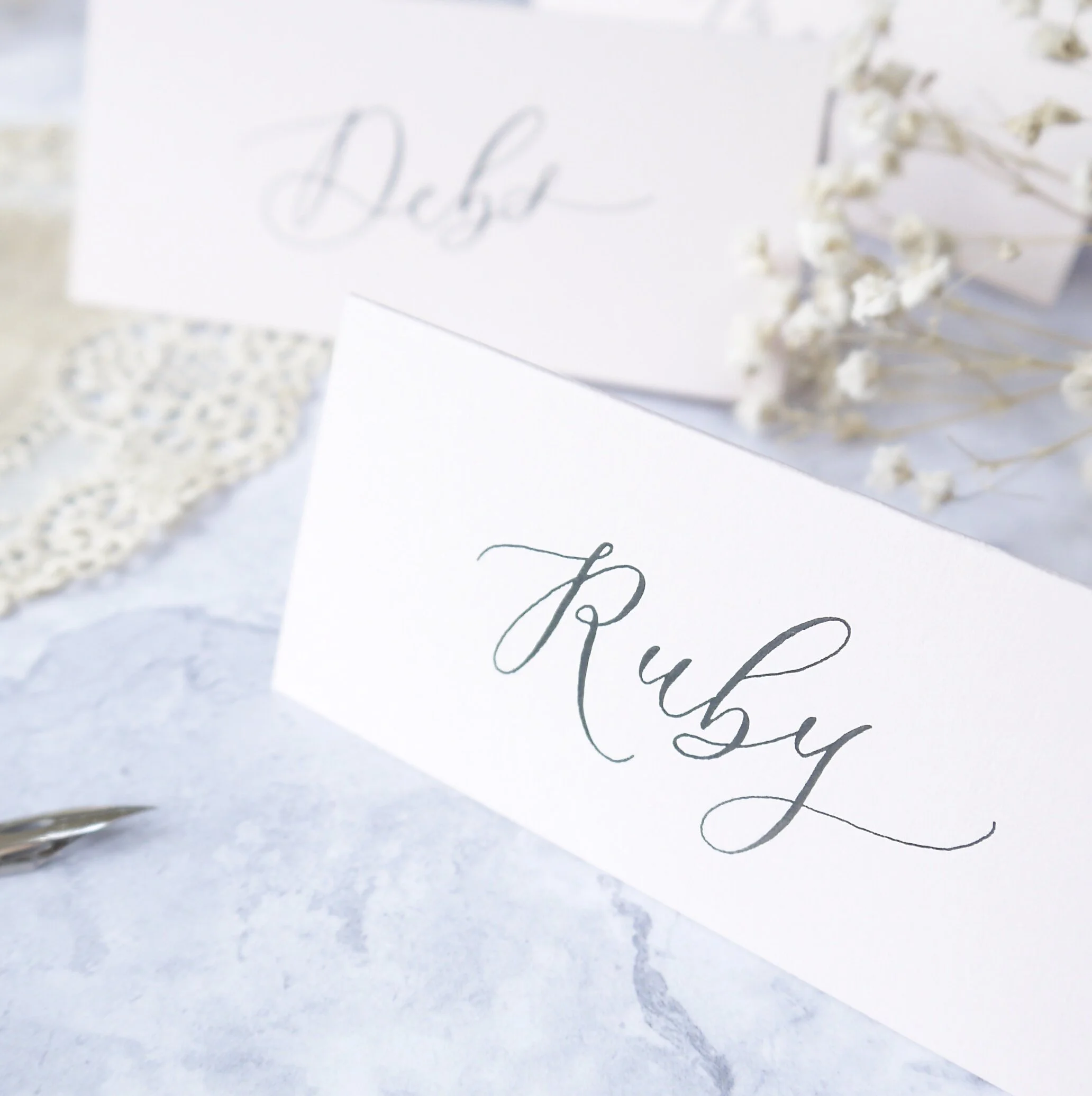 Calligraphy Name Place Cards — Mirabelle Makery