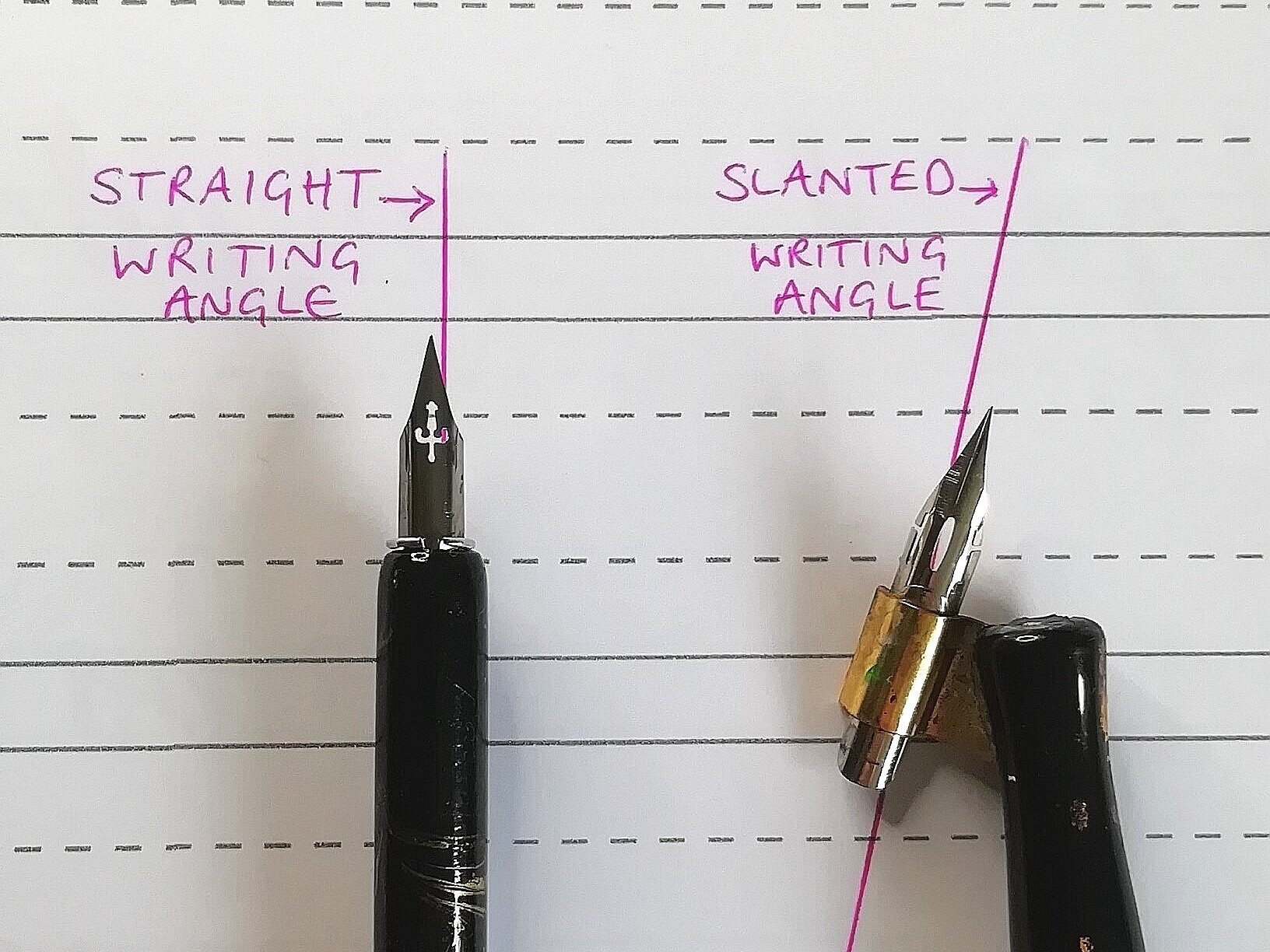 Straight v/s Oblique Pen (Calligraphy Pens) - Penkraft