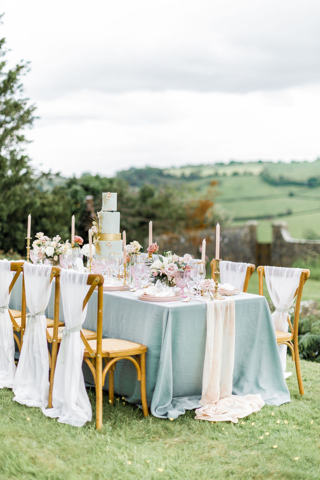 English Country Wedding Table Decor