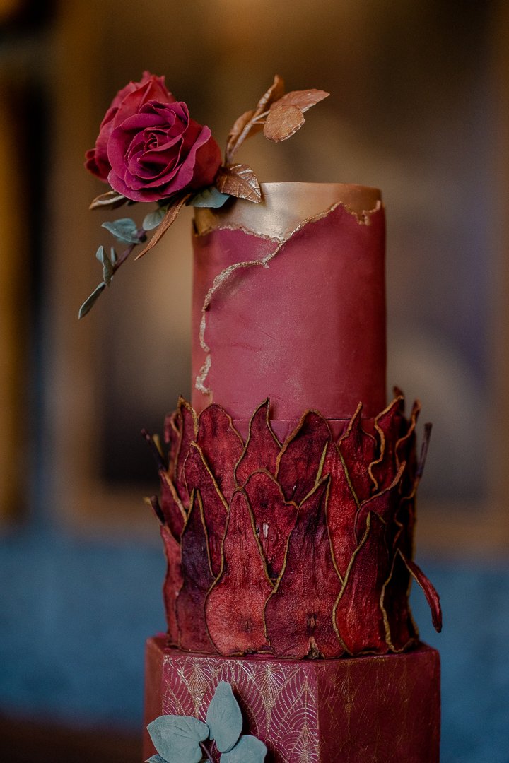 Red wedding cake