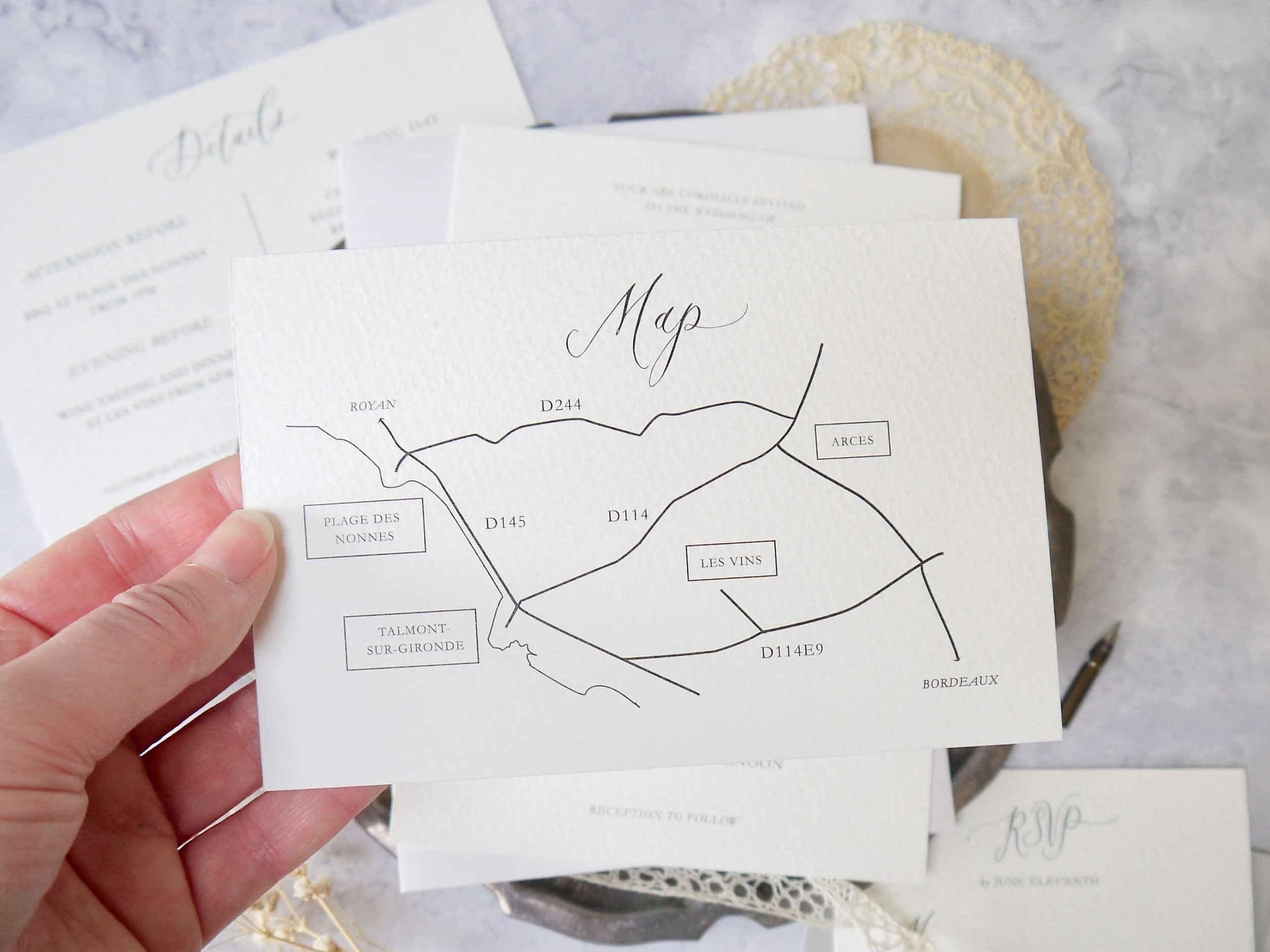 Elegant wedding map