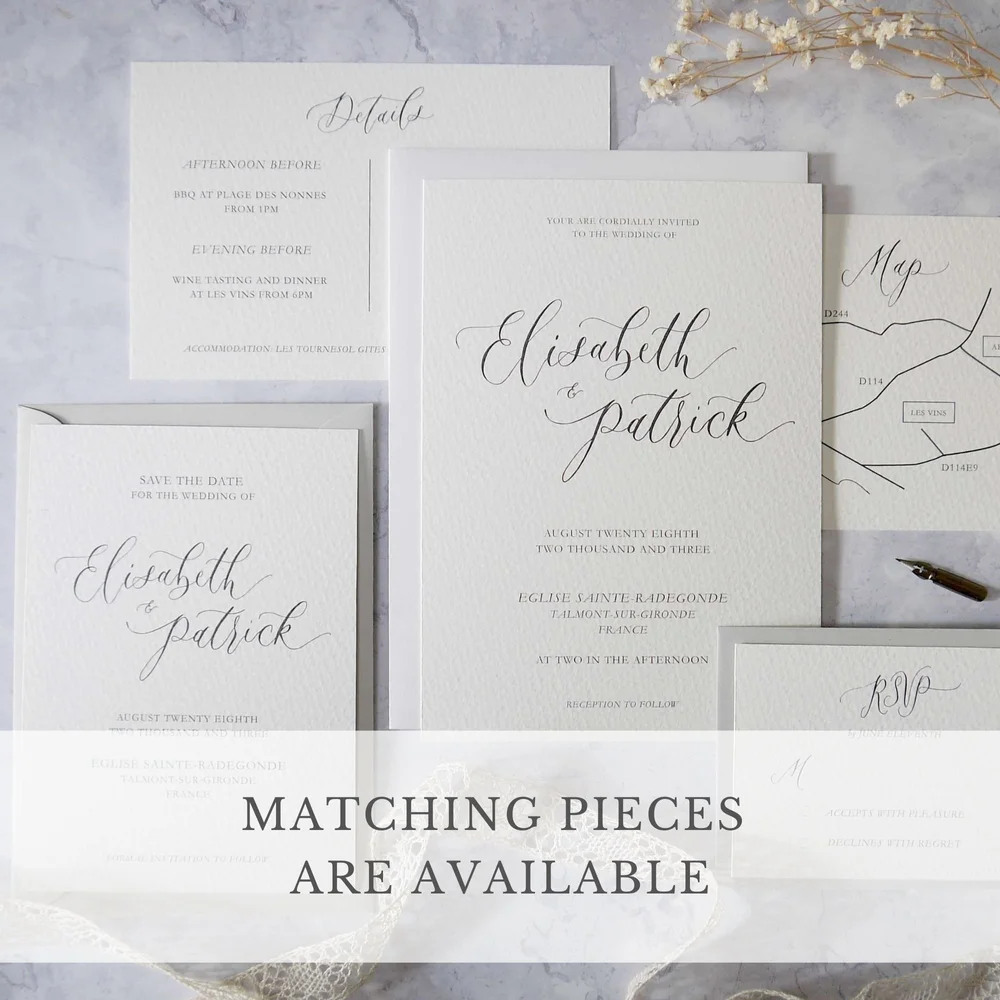 Elegant Printed Wedding Menu Cards Custom Calligraphy Menus UK