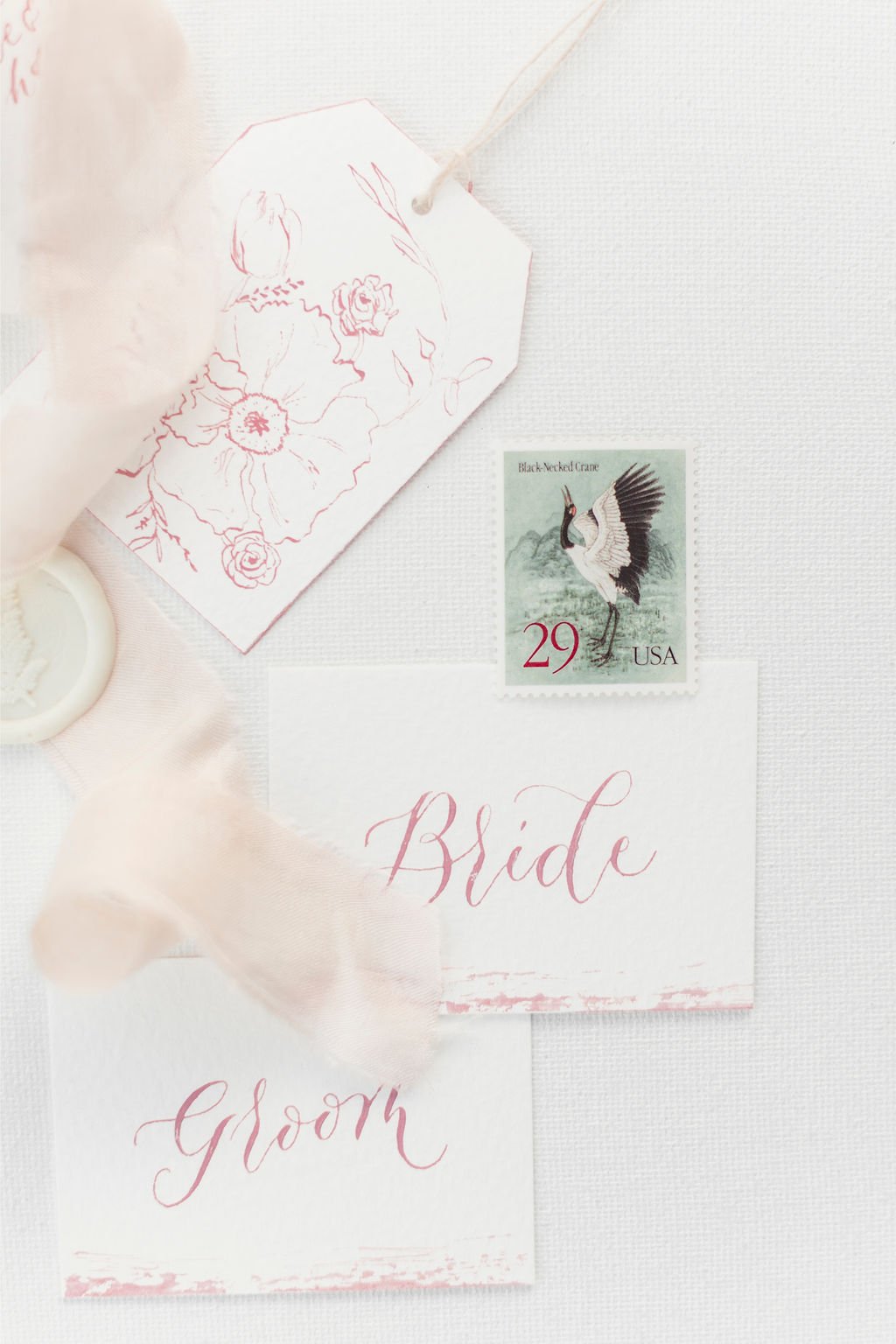 Elegant calligraphy flat place cards