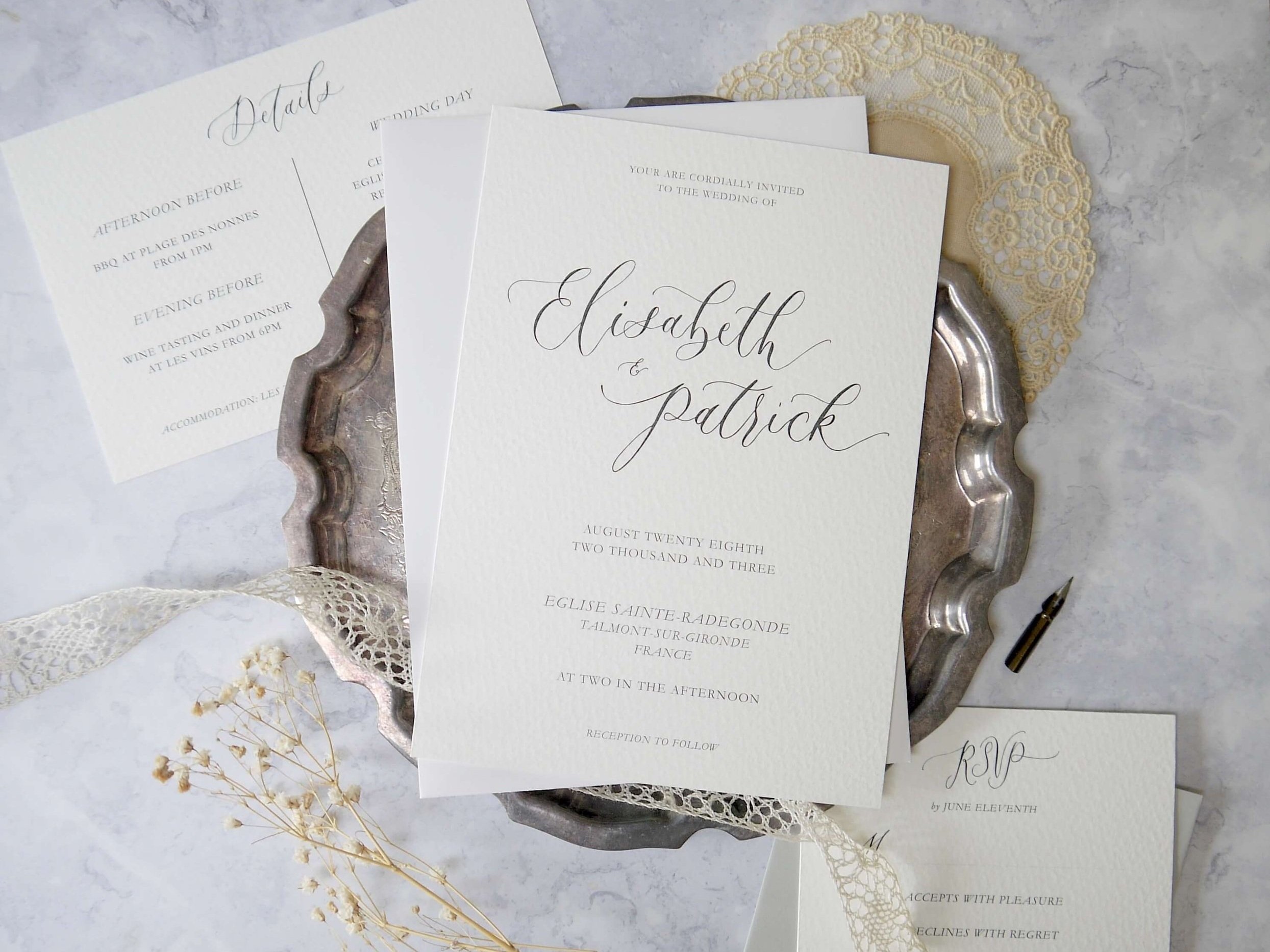 Custom wedding invitations