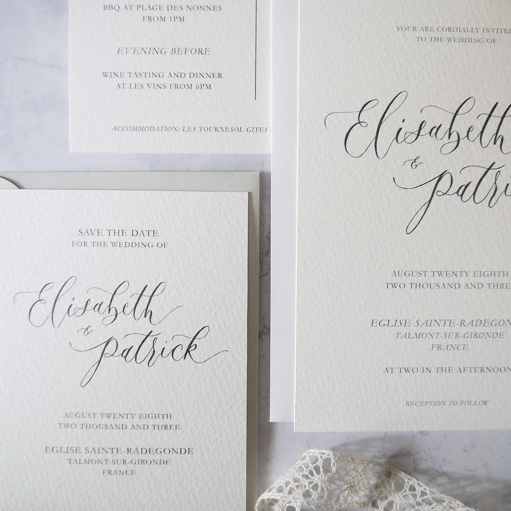 Computer calligraphy for wedding invitations | Beachweddingtips.com