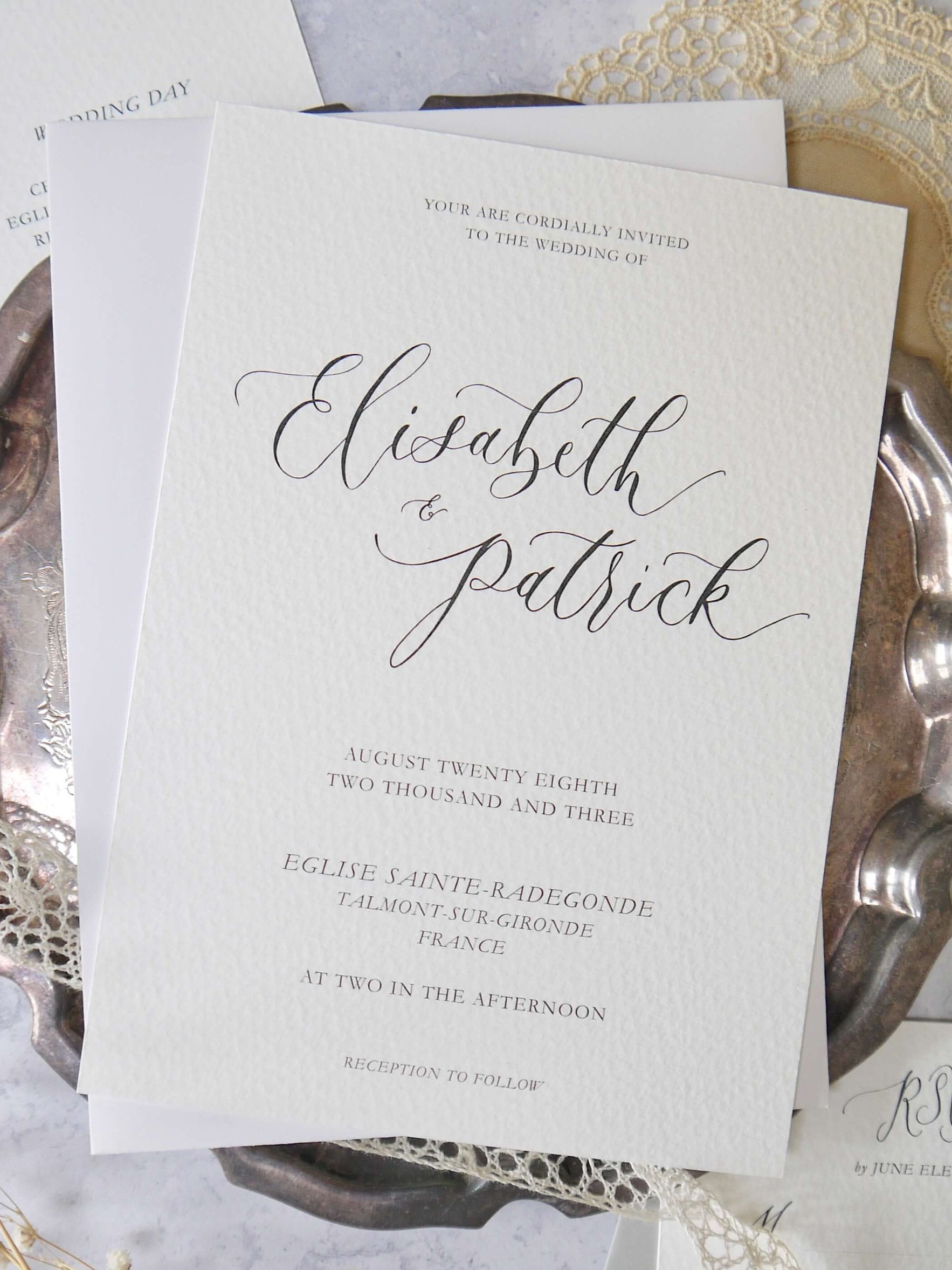 Printed wedding invitations