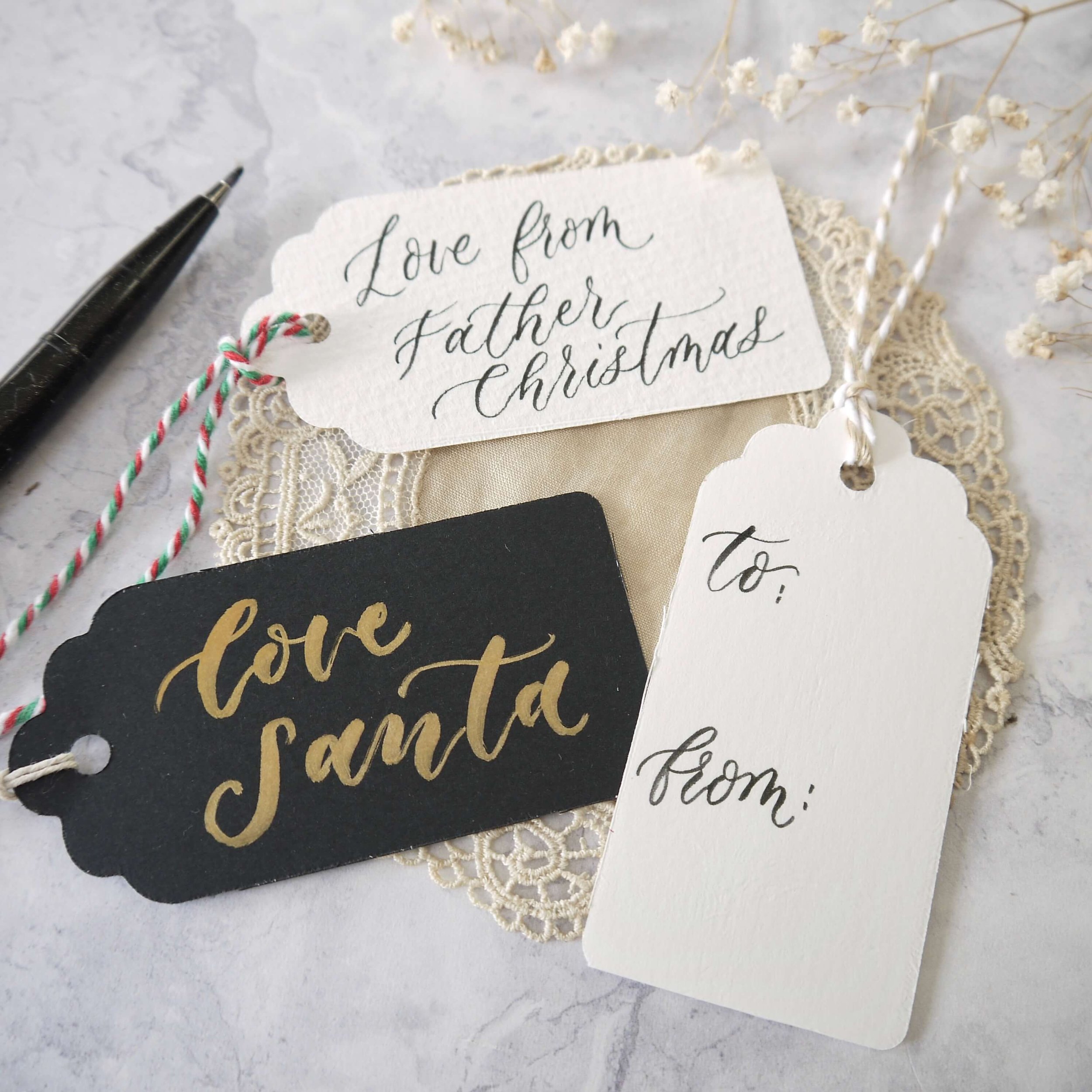 Calligraphy gift tags class