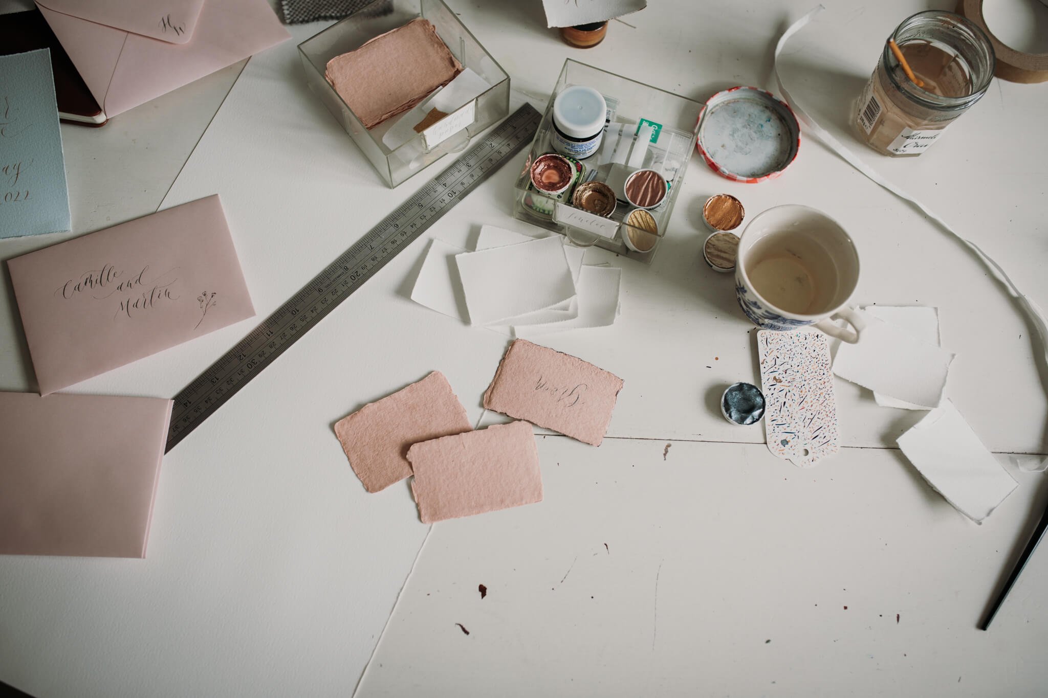 Handmade wedding place cards