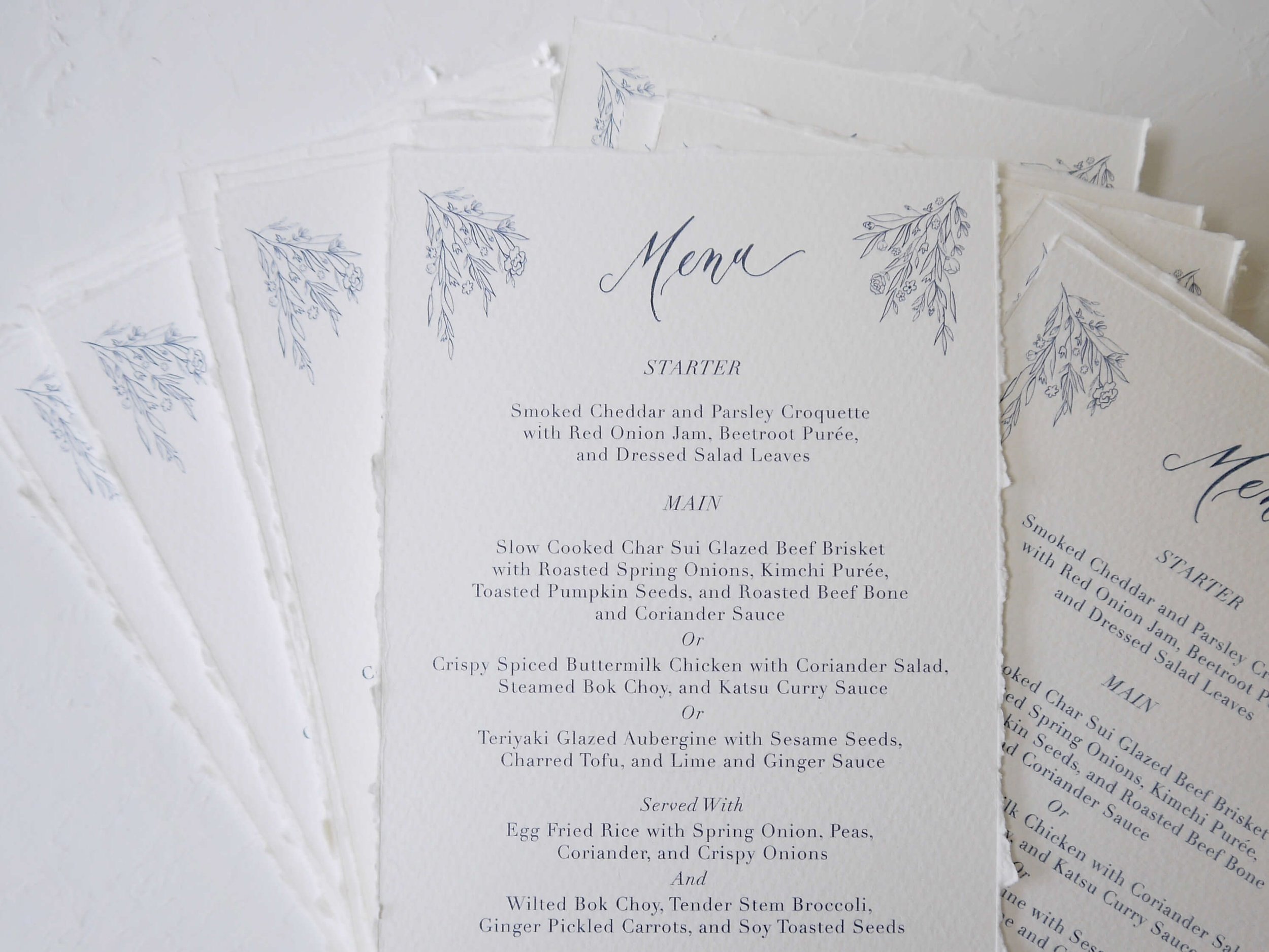 Printed Wedding Menus