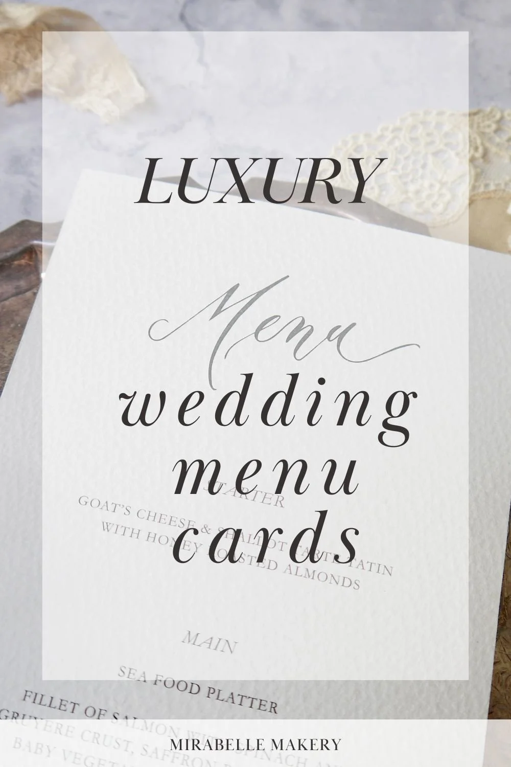 Luxury Wedding Menu Cards