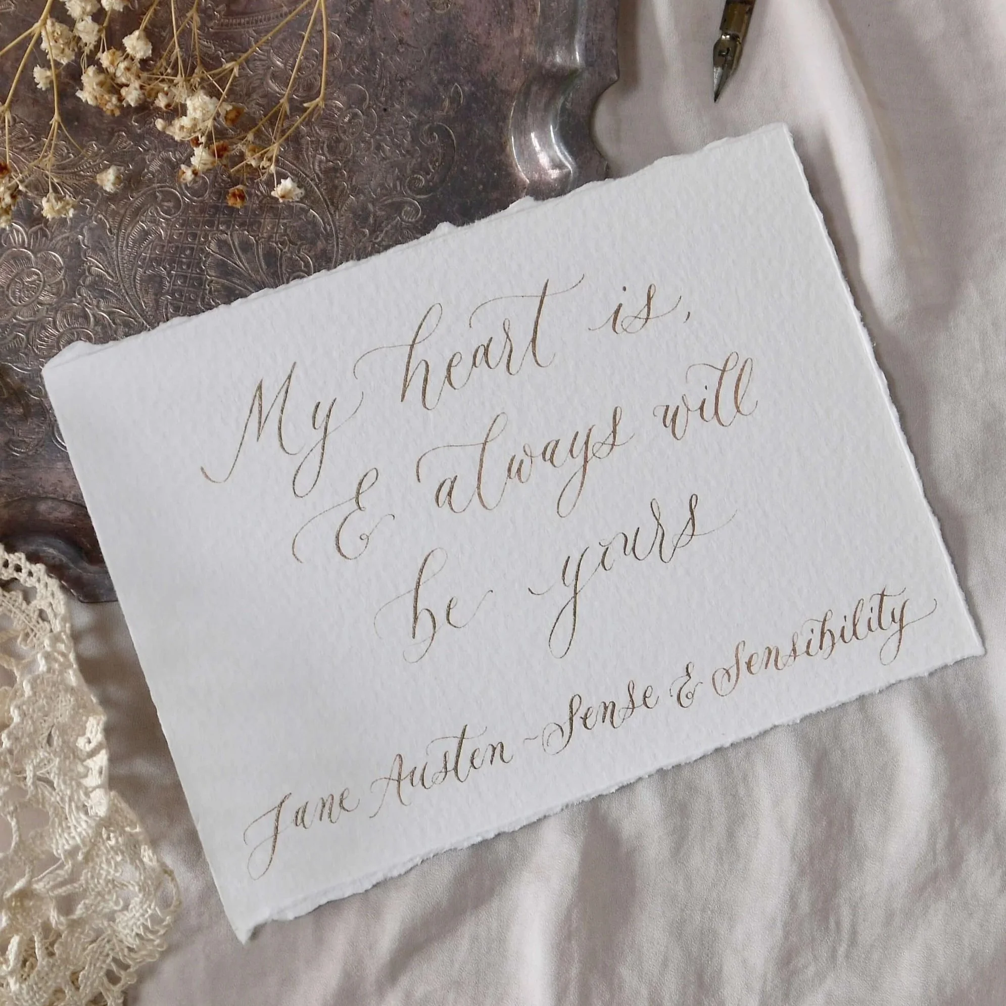 Personalised quote handwritten art