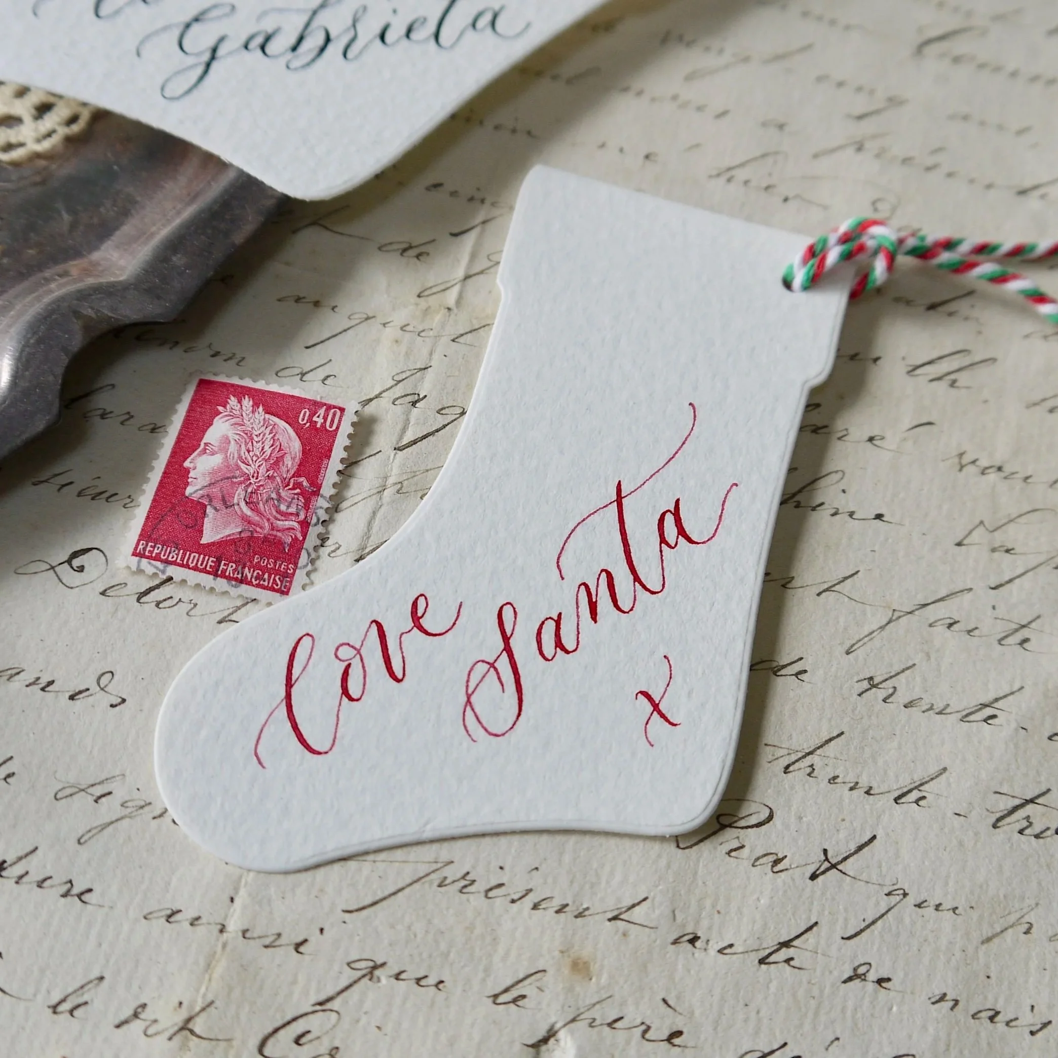 Personalised Christmas Gift Tags – Calligraphy Stocking Labels Small