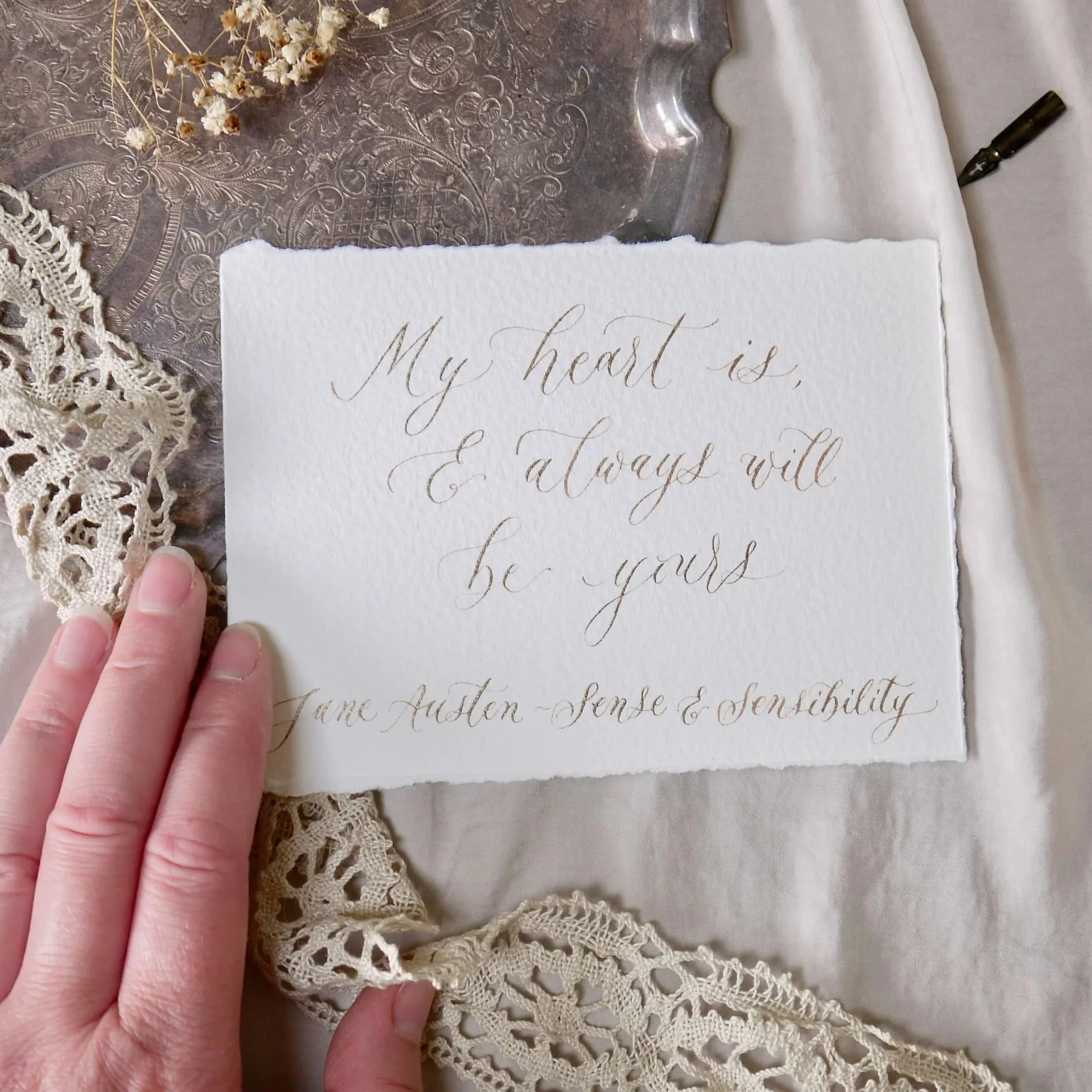 Custom handwritten calligraphy artwork A5 size