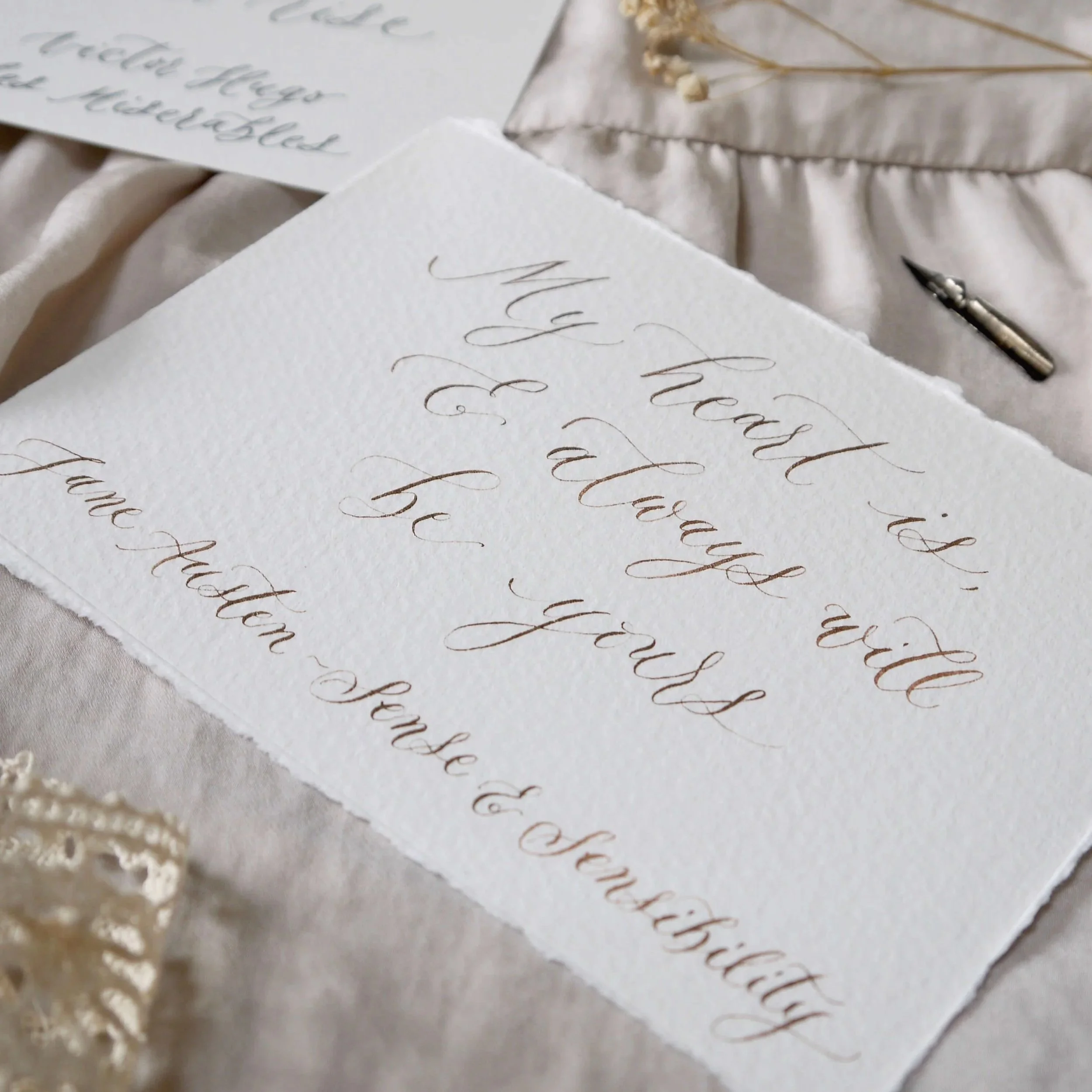 Luxury calligraphy quote by Jane Austen