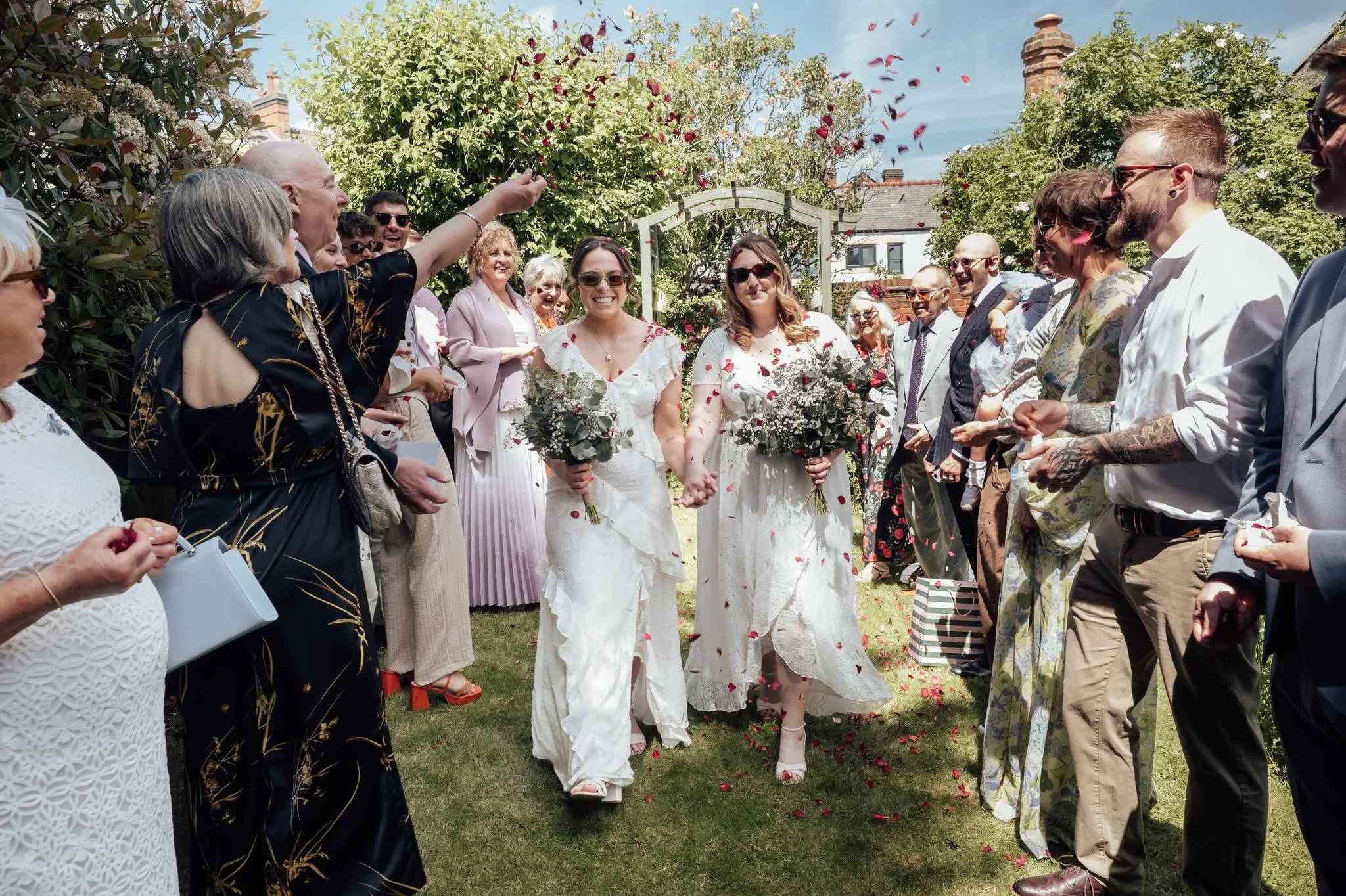 This confetti moment still makes me smile ☀️🤍
It was one of those perfect summer days where everything just came together, blue skies, sunshine, happy tears, laughter and all of B &amp; T&rsquo;s favourite people gathered in one place.

I had such a