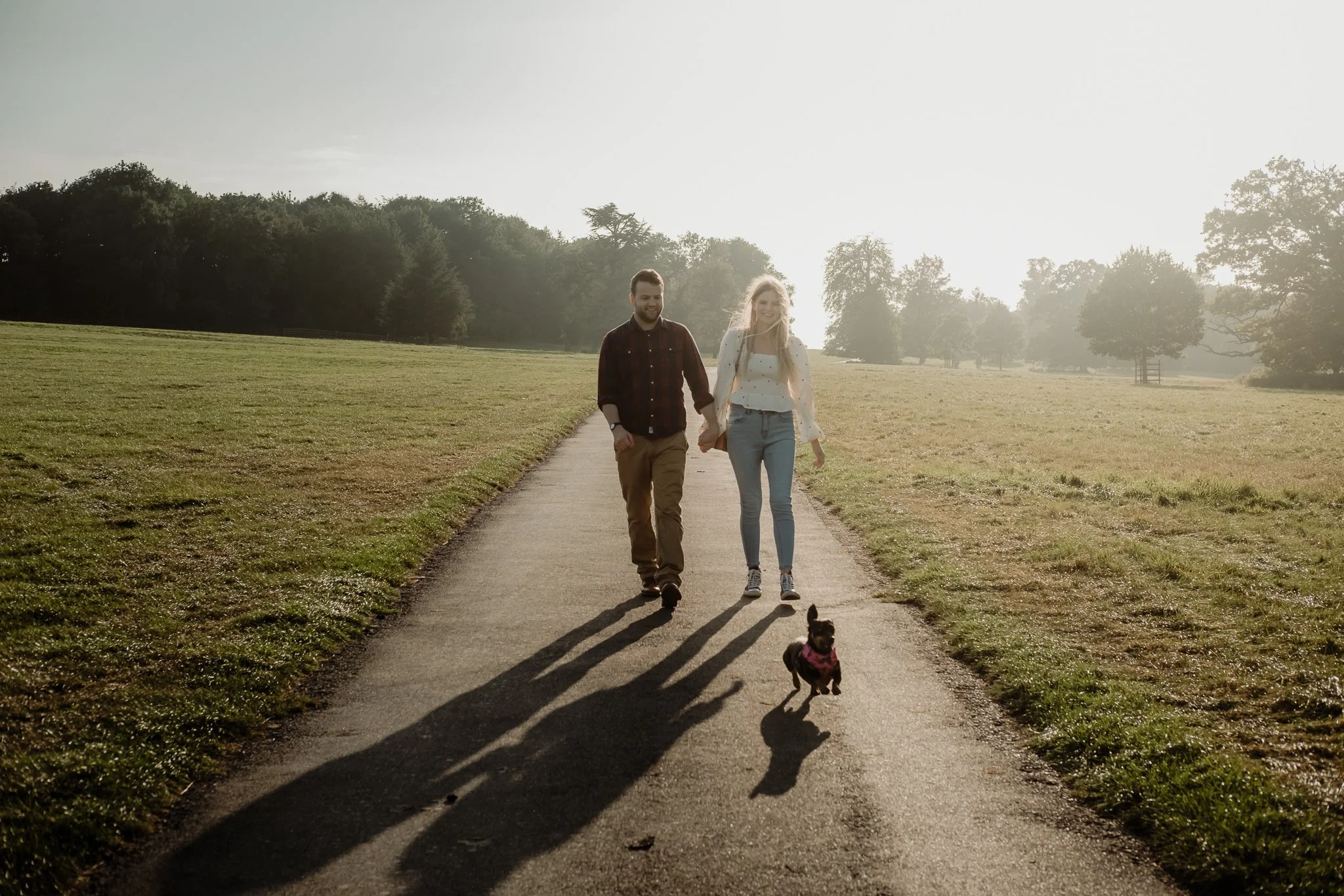 Pre wedding photoshoot in Stamford featuring a couple walking together