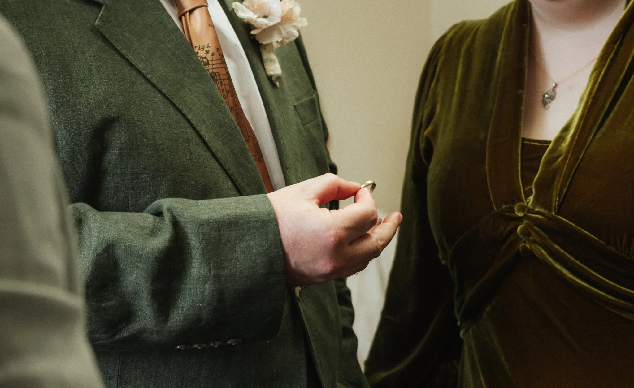 exchange of wedding rings at Coalville Registry Office