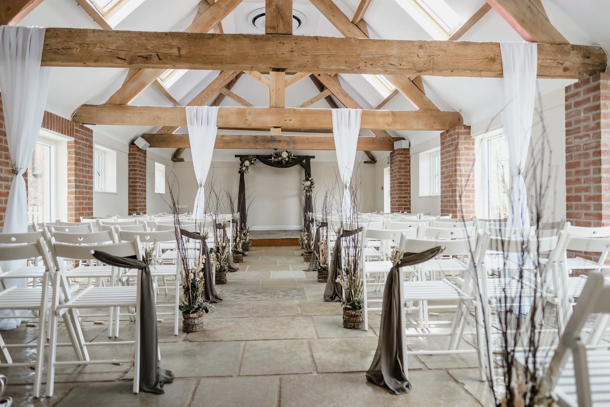 Ceremony room at Hanbury Barns