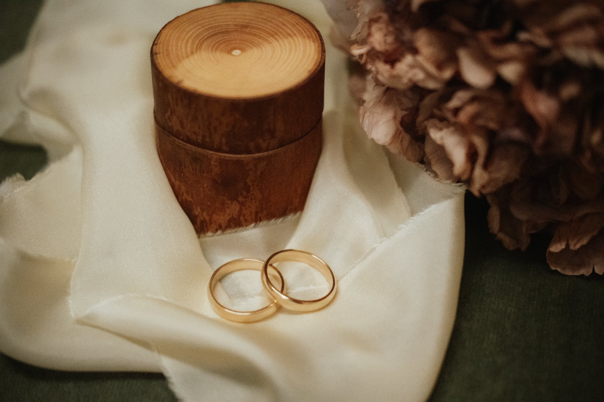 Wedding rings at an intimate Coalville Registry Office wedding