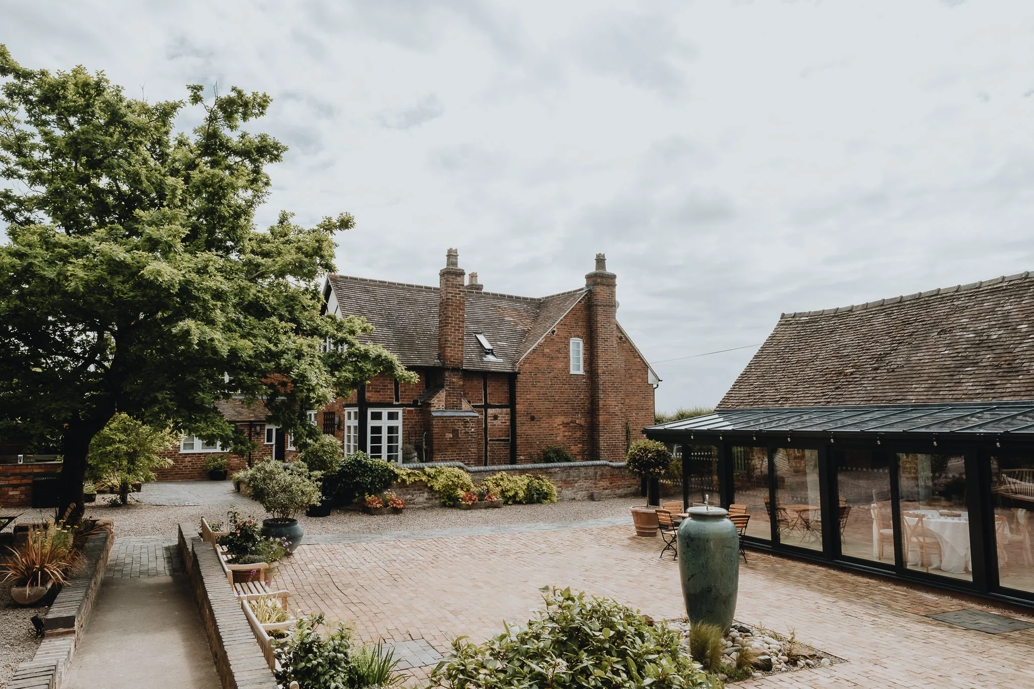 exterior of courtyard at curradine barns