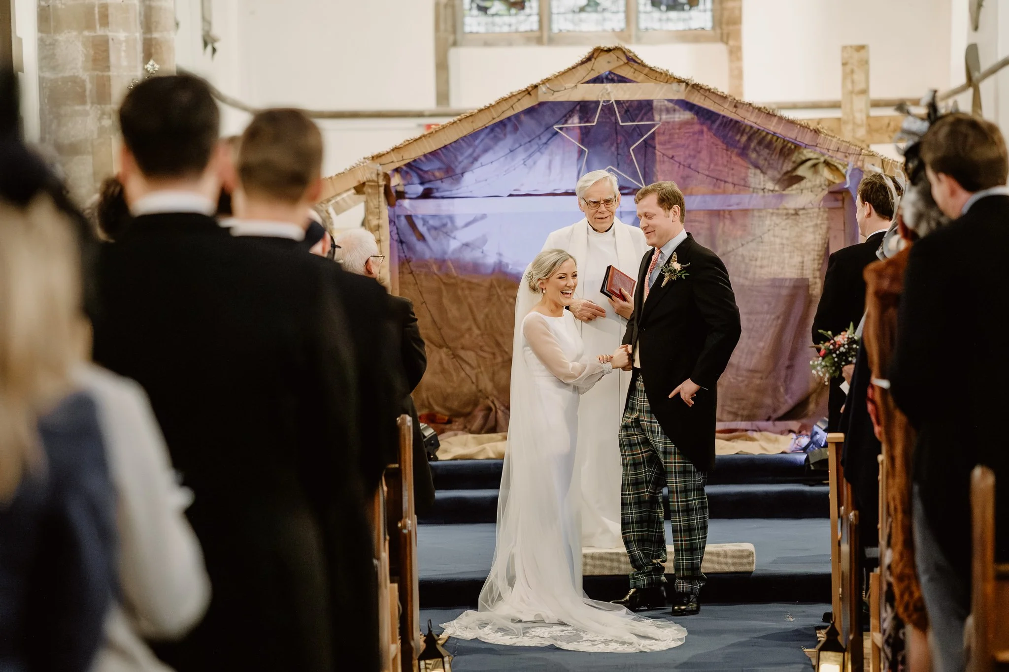 Wedding ceremony at St Marys Church in Ely, Cambridgeshire