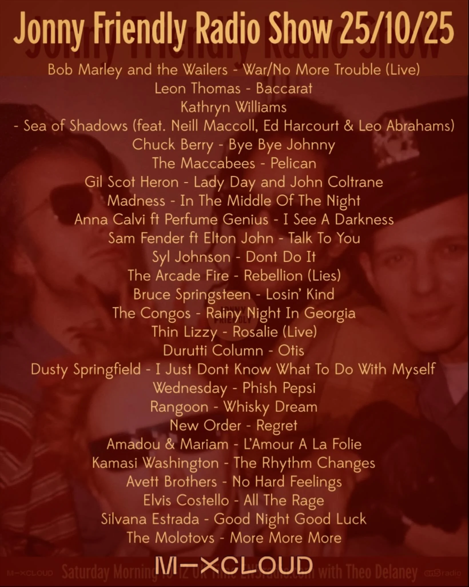 Today&rsquo;s show - it&rsquo;s available on Mixcloud 🙏🏻✌🏻❤️🎶🕺🏻

#americana #reggae #jazz #rock #countrymusic #funk #folk #soul #altcountry #rocknroll #AfroBeat #blues #swing #aor #northernsoul #yachtrock #newwave #rnbmusic #folk #raregroove #i