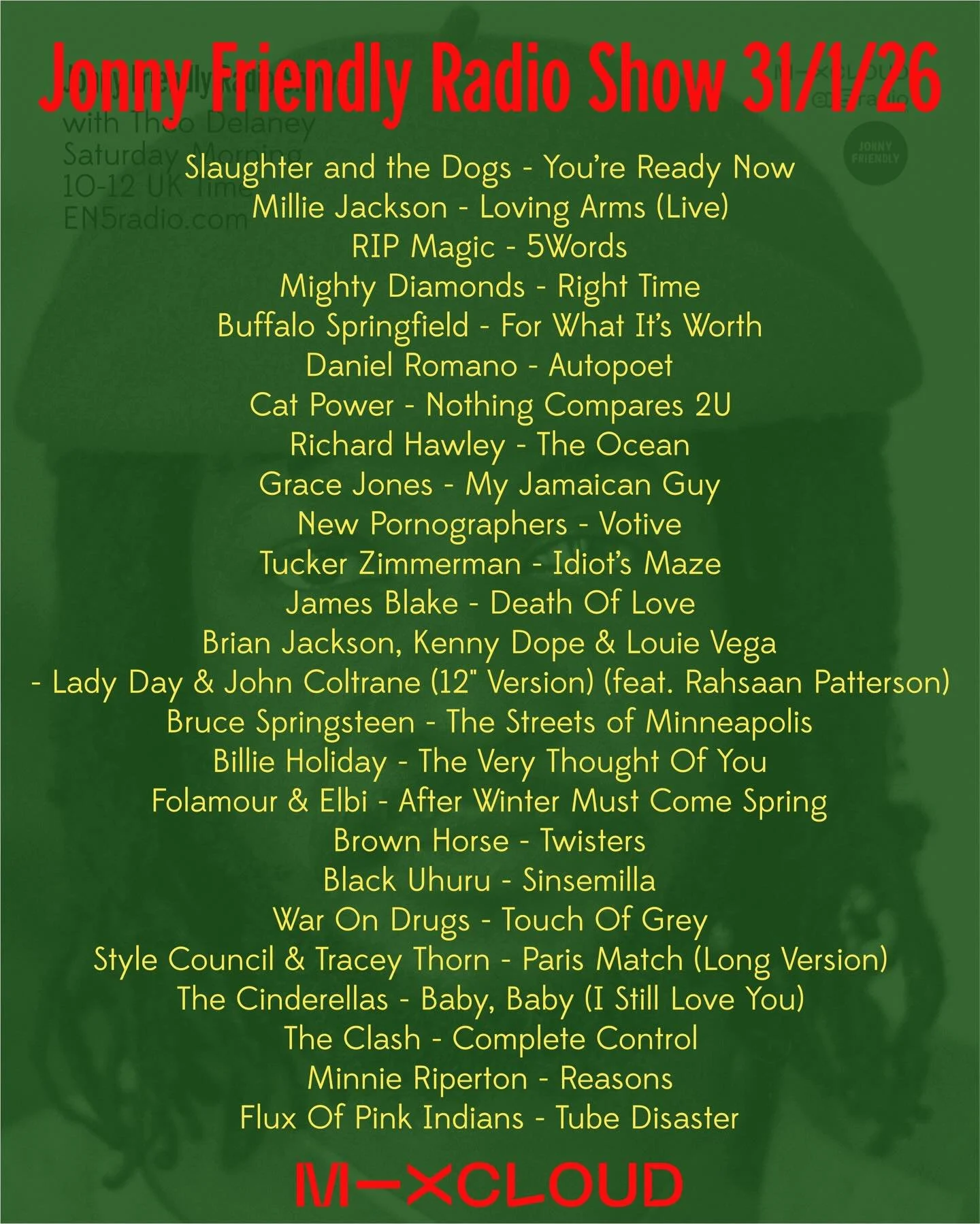 Today&rsquo;s JFRS all written down. You can find it on #mixcloud ✌🏻❤️