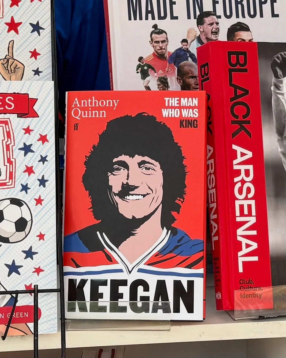 On display at the excellent @stanchionbooks stall at Broadway Market, &lsquo;Keegan: The Man Who Was King&rsquo; the latest by Anthony Quinn who is @theodelaney&rsquo;s guest on the next Life Goals podcast, out now!